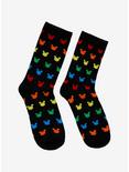 Disney Mickey Mouse Allover Rainbow Icon Crew Socks, , alternate
