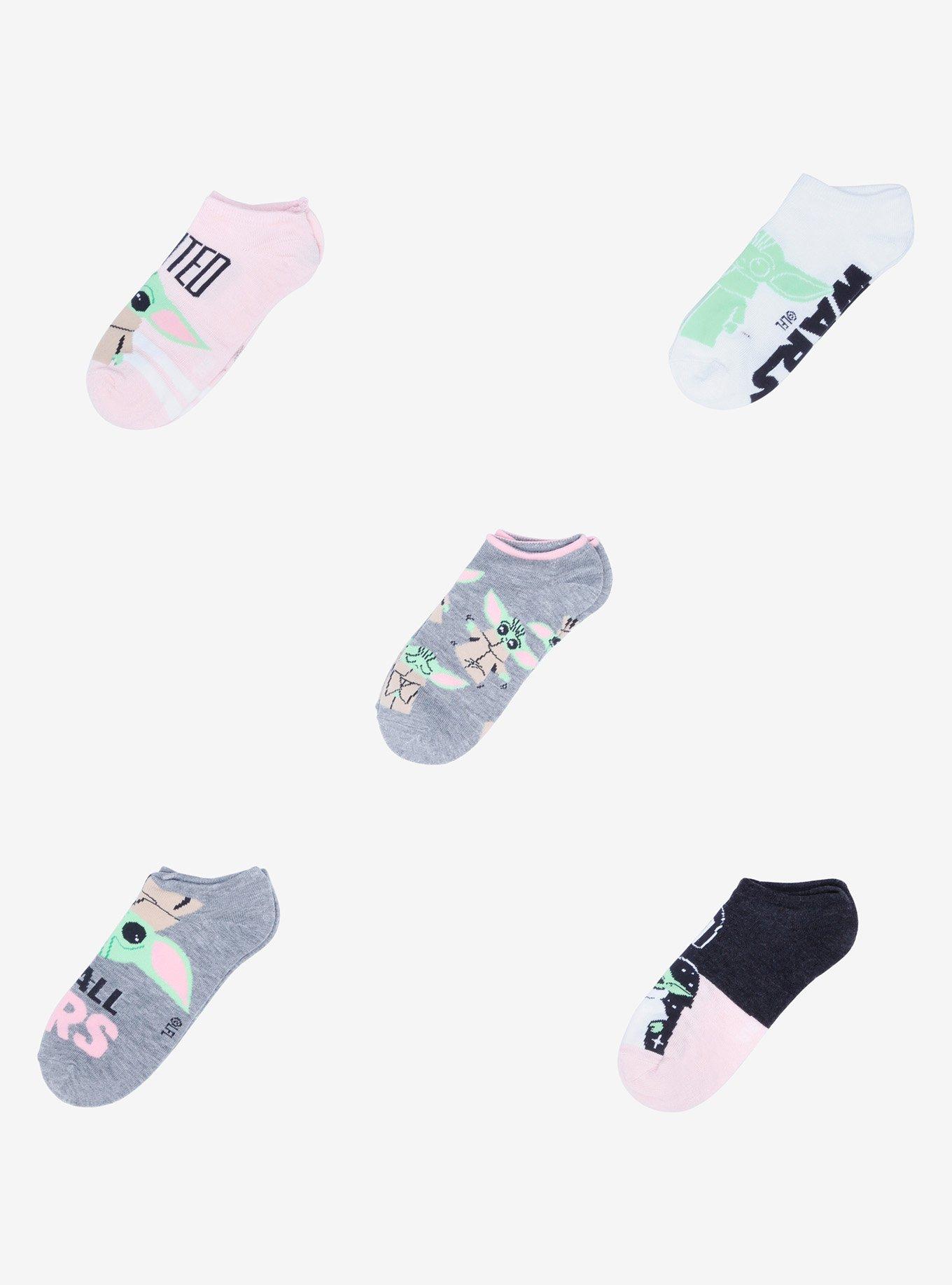 Star Wars The Mandalorian The Child Pink No-Show Socks 5 Pair, , alternate