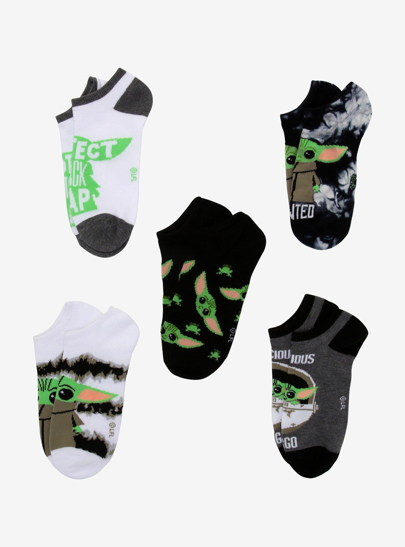 Star Wars The Mandalorian The Child Chibi No-Show Socks 5 Pair, , alternate