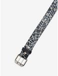 Spiderweb Faux Leather Grommet Belt, BLACK, alternate