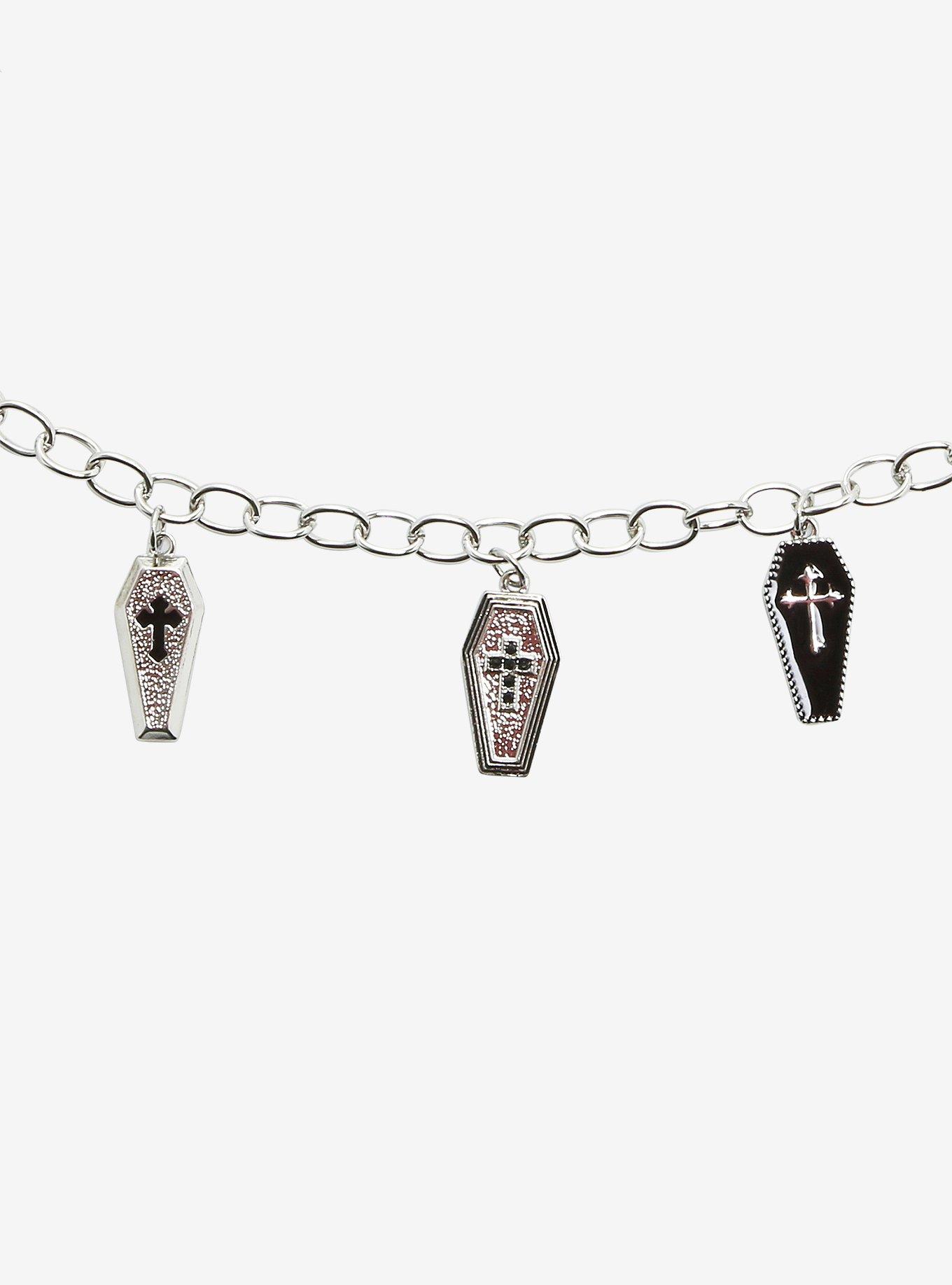Multi Coffin Charm Chain Belt, , alternate