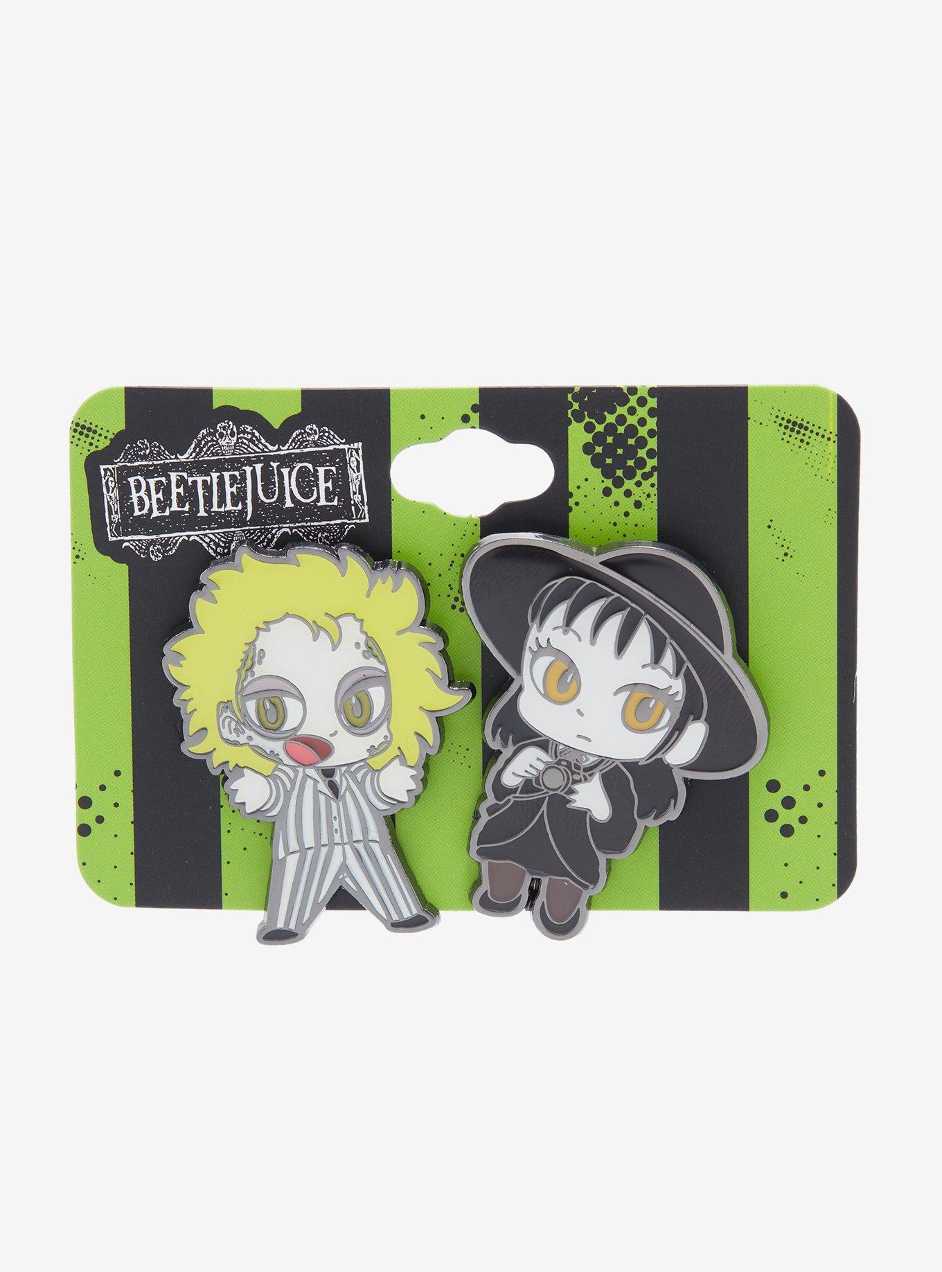Beetlejuice Lydia & Beetlejuice Chibi Enamel Pin Set, , alternate