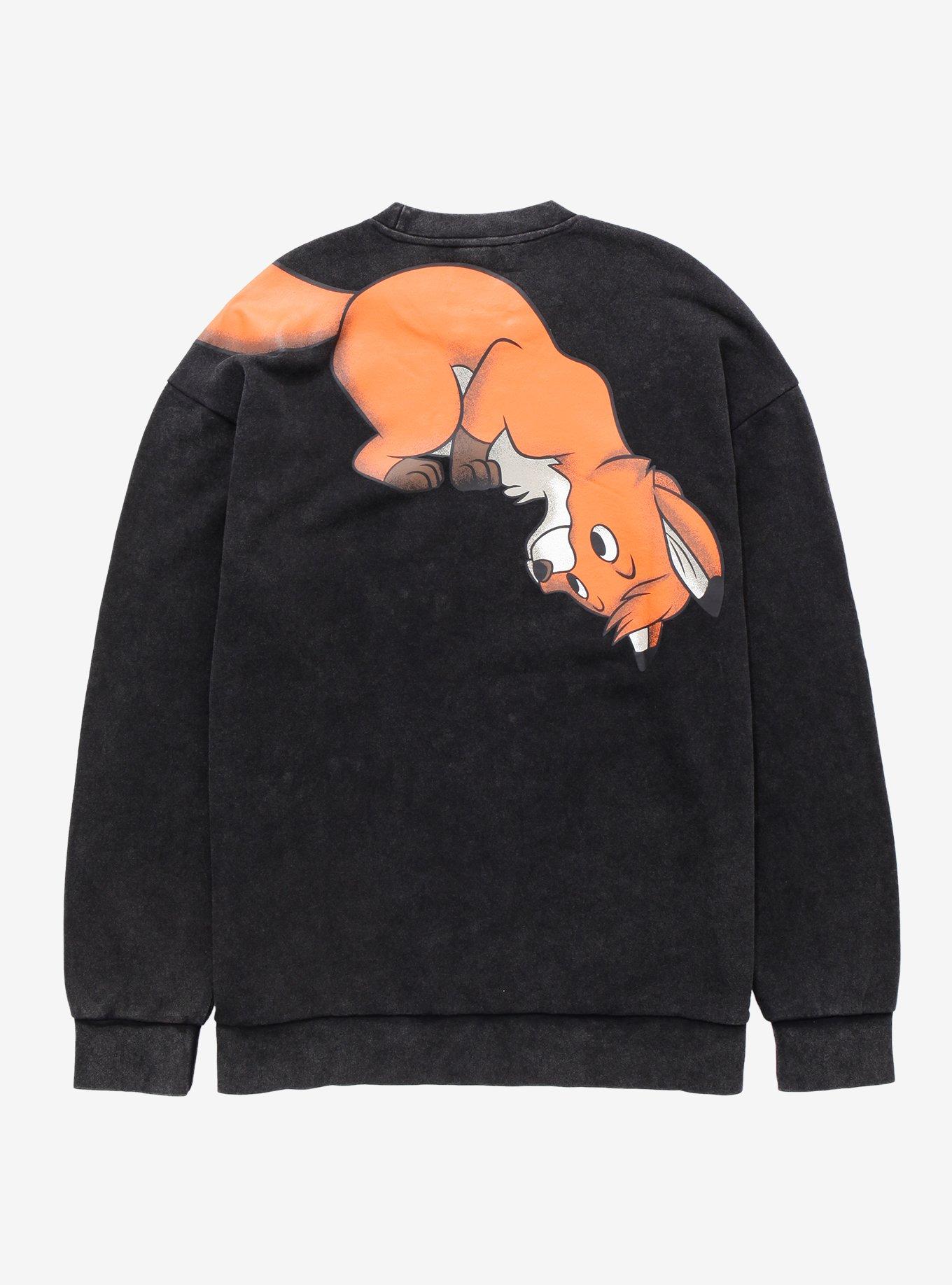 Disney The Fox and the Hound Copper and Tod Vintage Crewneck - BoxLunch Exclusive, ACID BLACK, alternate