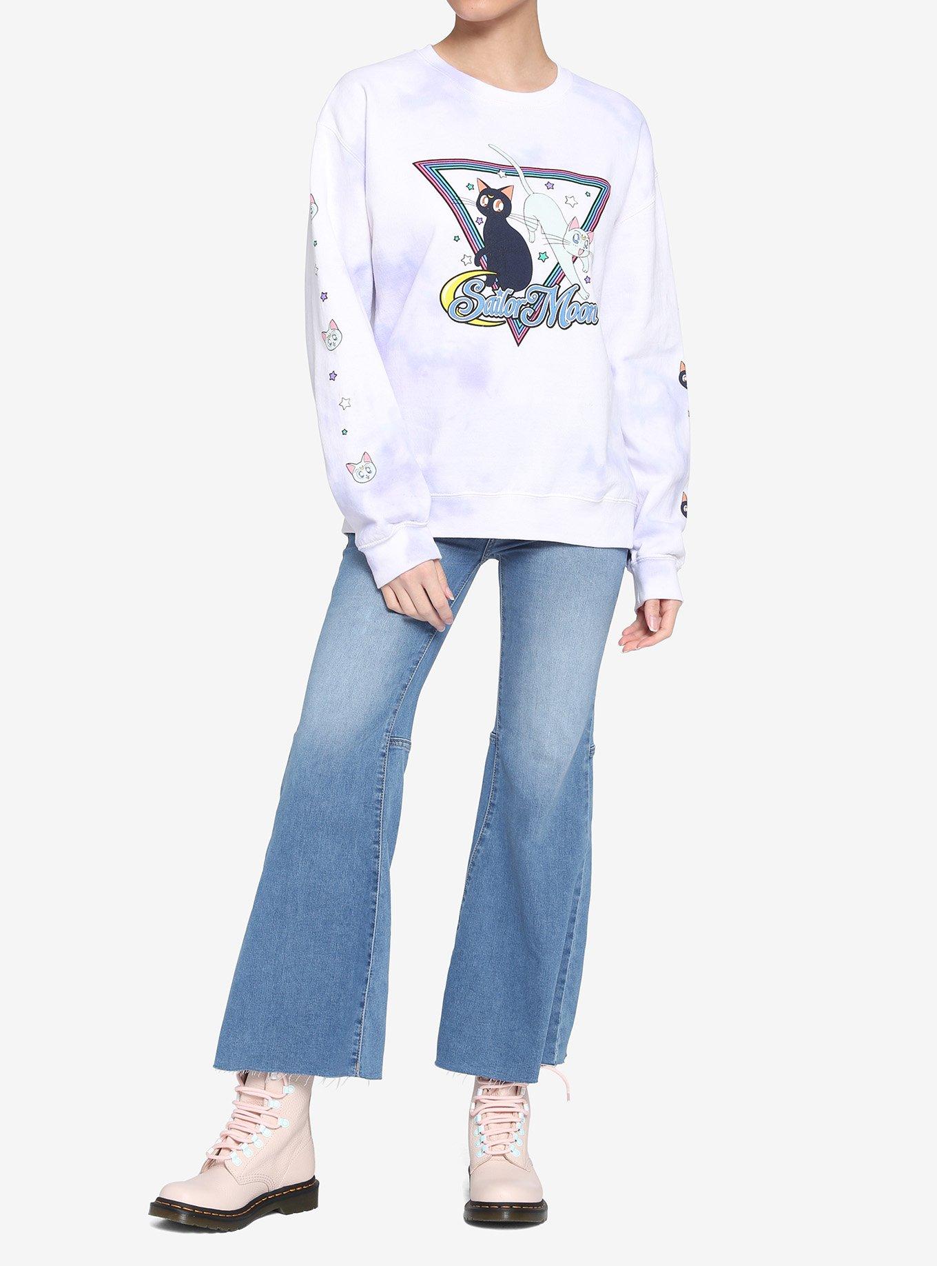 Sailor Moon Luna & Artemis Tie-Dye Girls Sweatshirt, MULTI, alternate