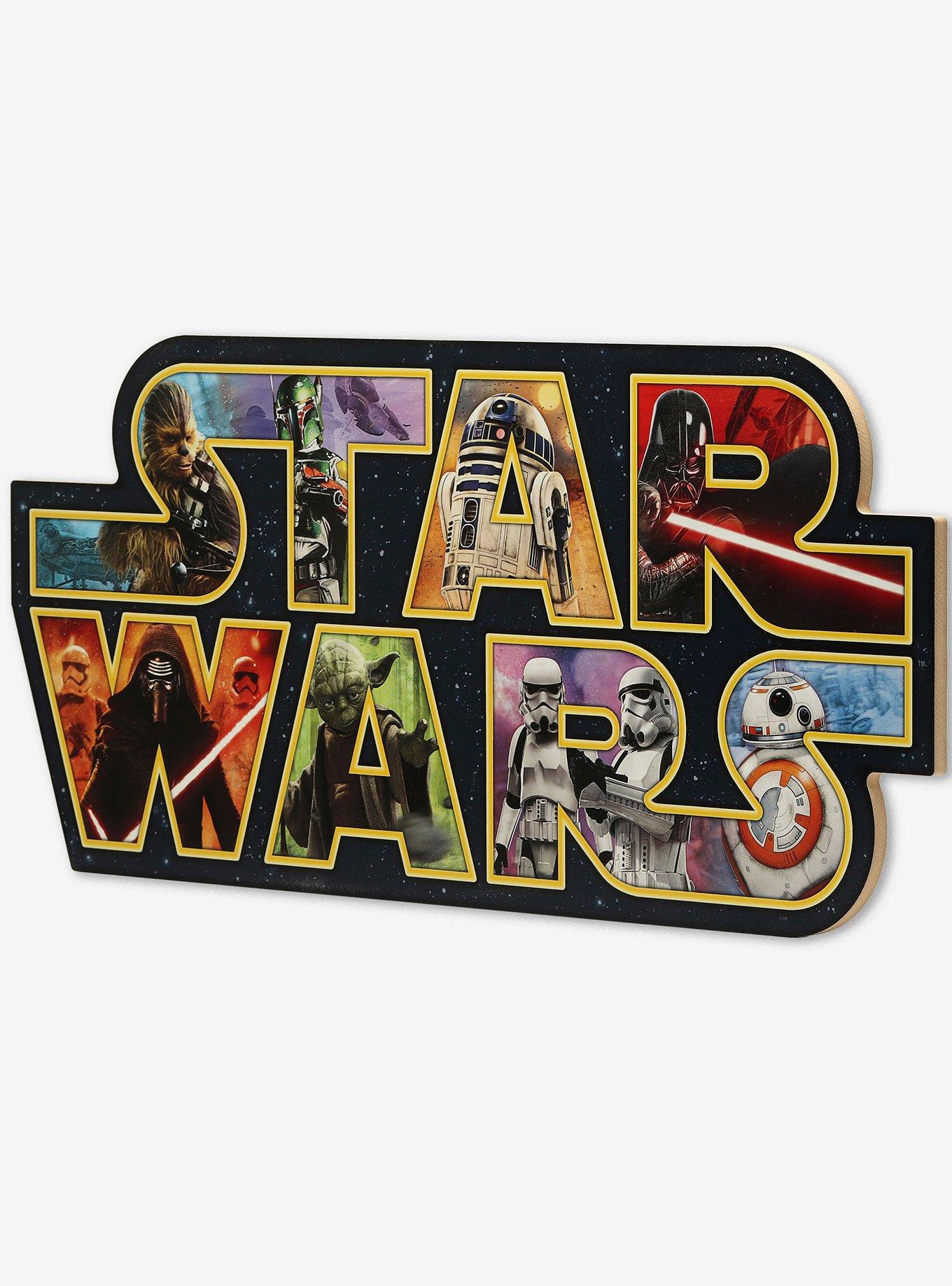 Star Wars Logo Collage Wood Wall Décor, , hi-res