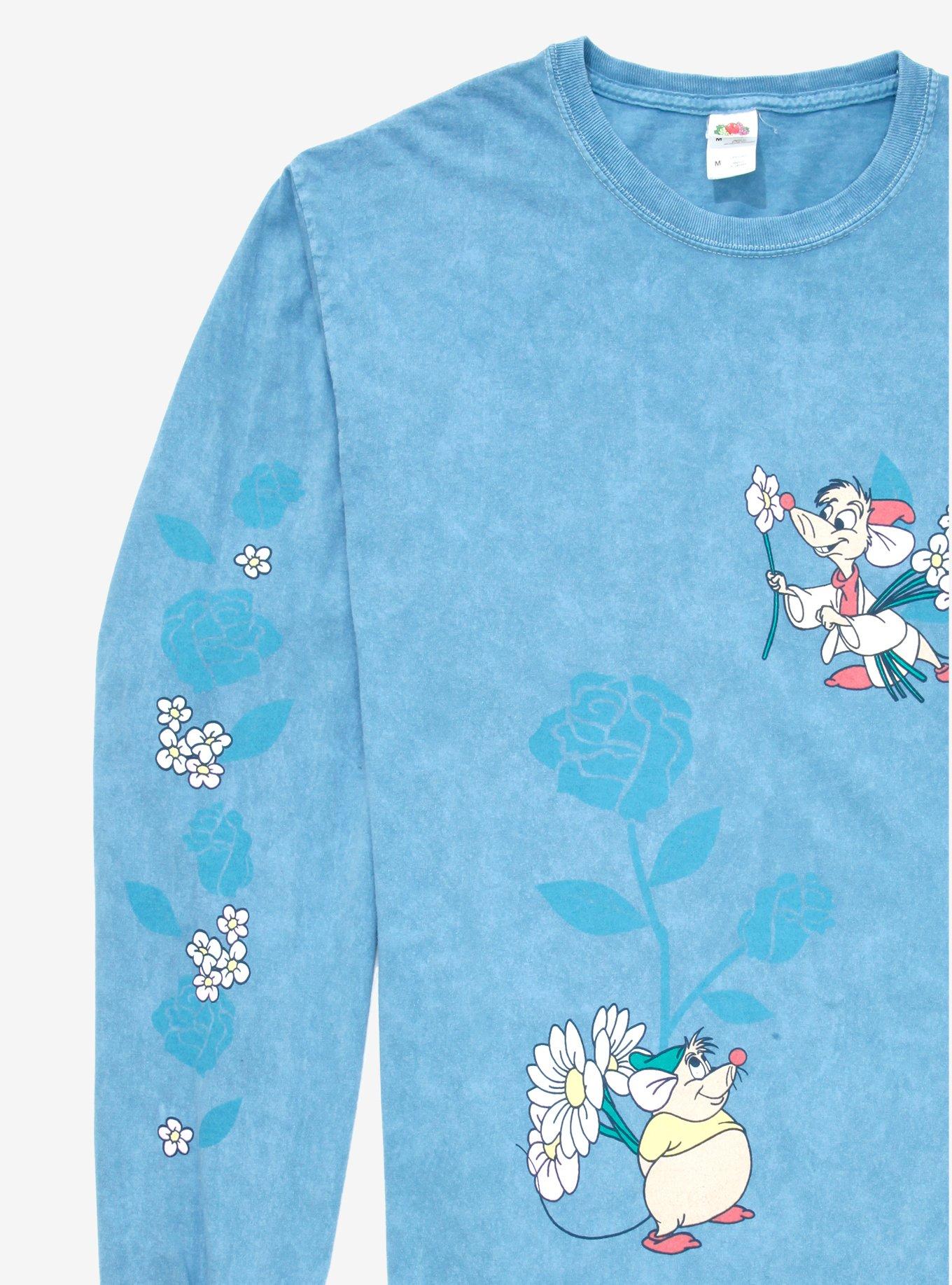 Disney Cinderella Jaq & Gus with Flowers Long Sleeve T-Shirt - BoxLunch Exclusive, LIGHT BLUE, alternate