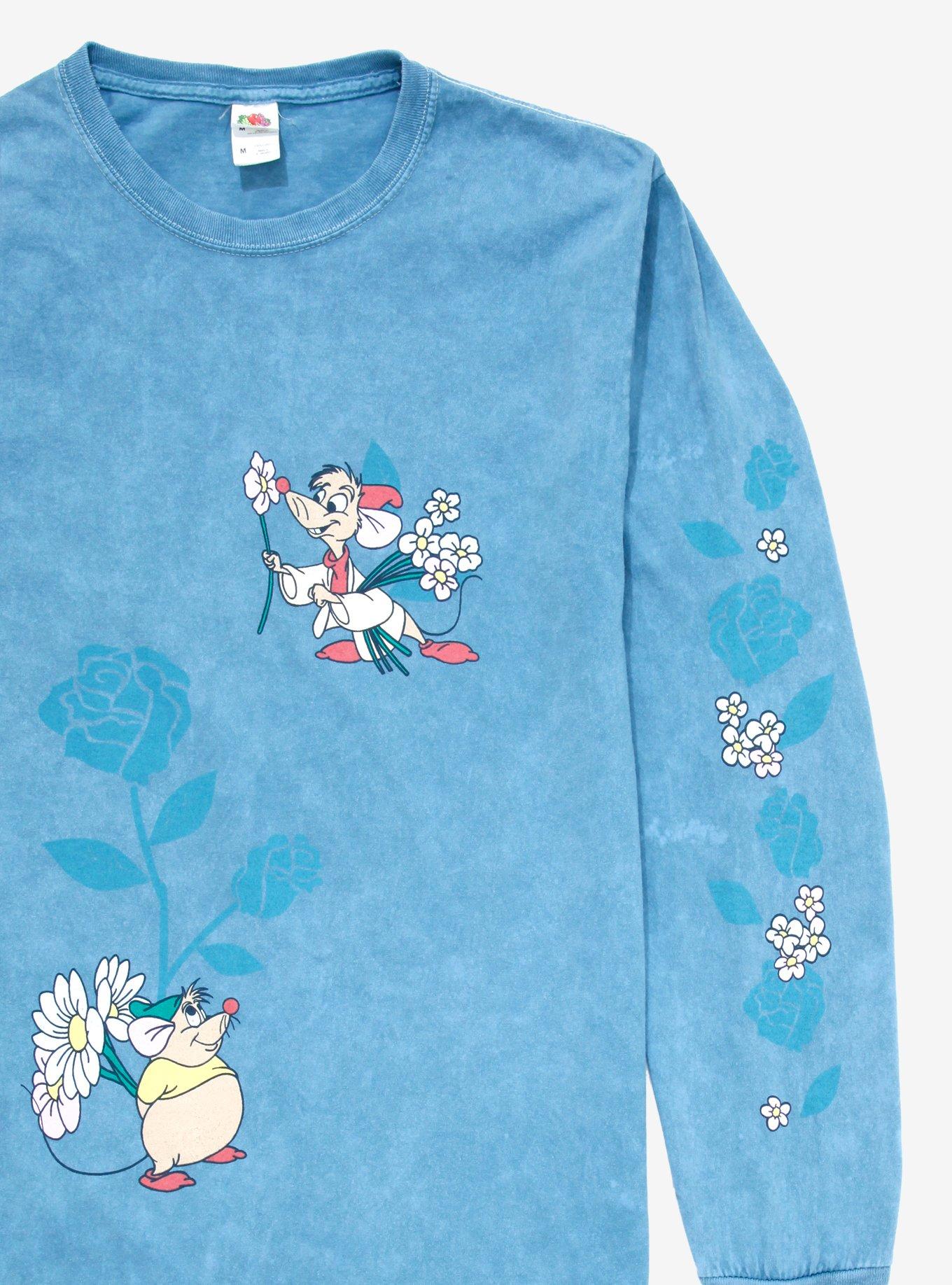 Disney Cinderella Jaq & Gus with Flowers Long Sleeve T-Shirt - BoxLunch Exclusive, LIGHT BLUE, alternate