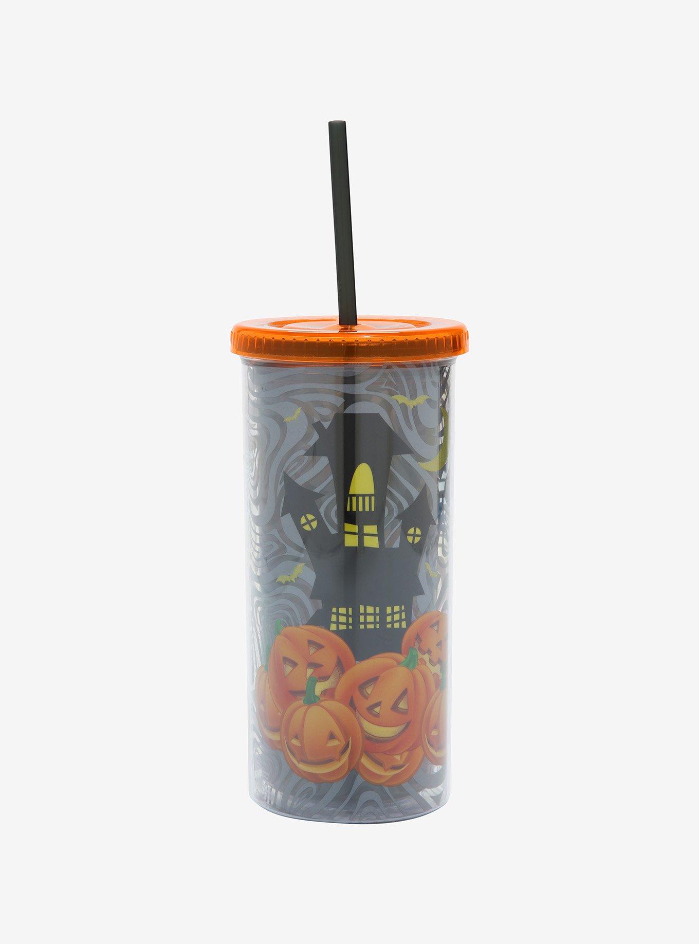 Disney Lilo & Stitch Glow-In-The-Dark Pumpkin Acrylic Travel Cup, , alternate