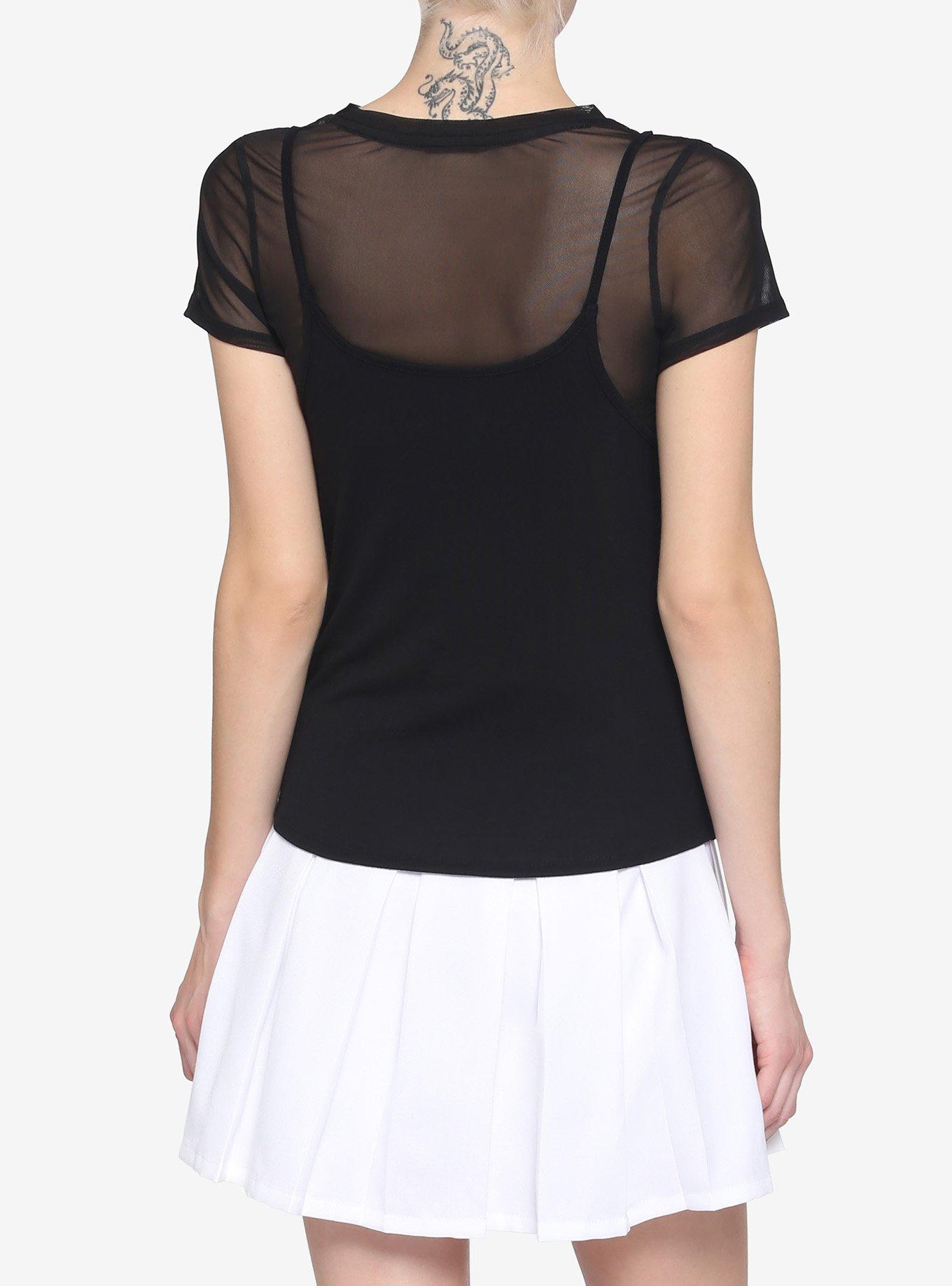 Harry Potter Patronus Mesh Crop Twofer Top, MULTI, alternate