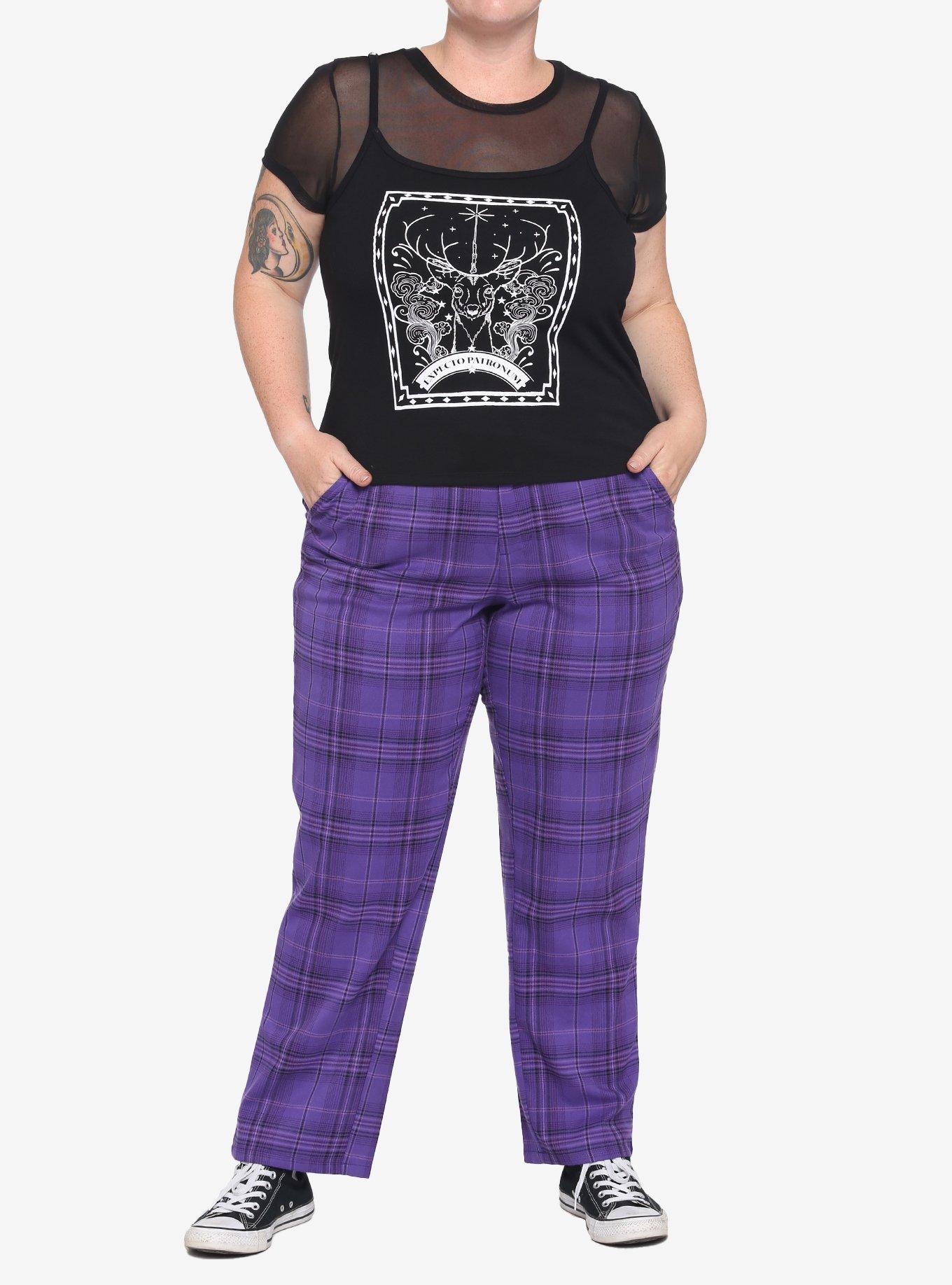 Harry Potter Patronus Mesh Crop Twofer Top Plus Size, MULTI, alternate