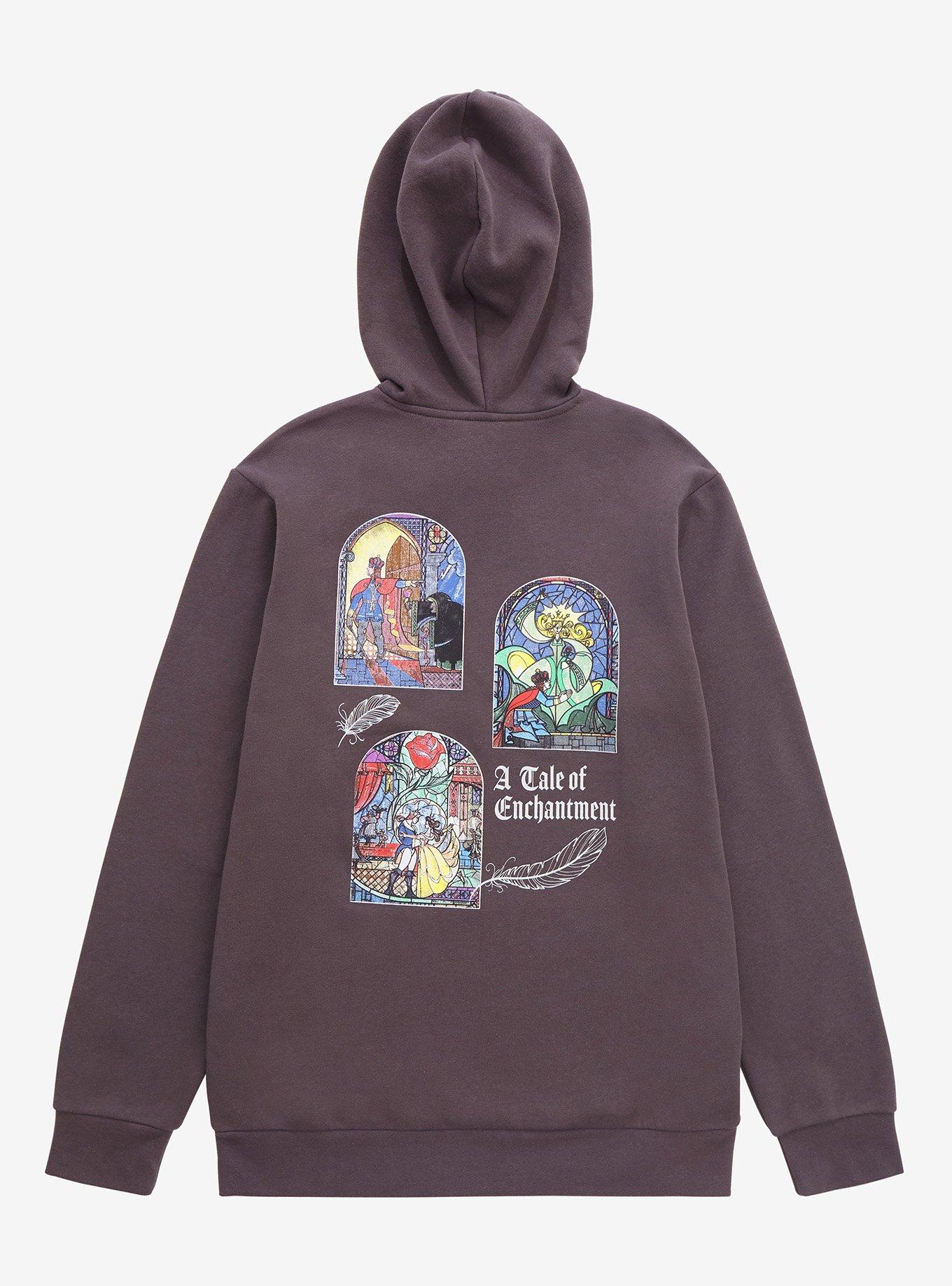 Disney Beauty and the Beast Break the Spell Stained Glass Hoodie - BoxLunch Exclusive, CHARCOAL, alternate