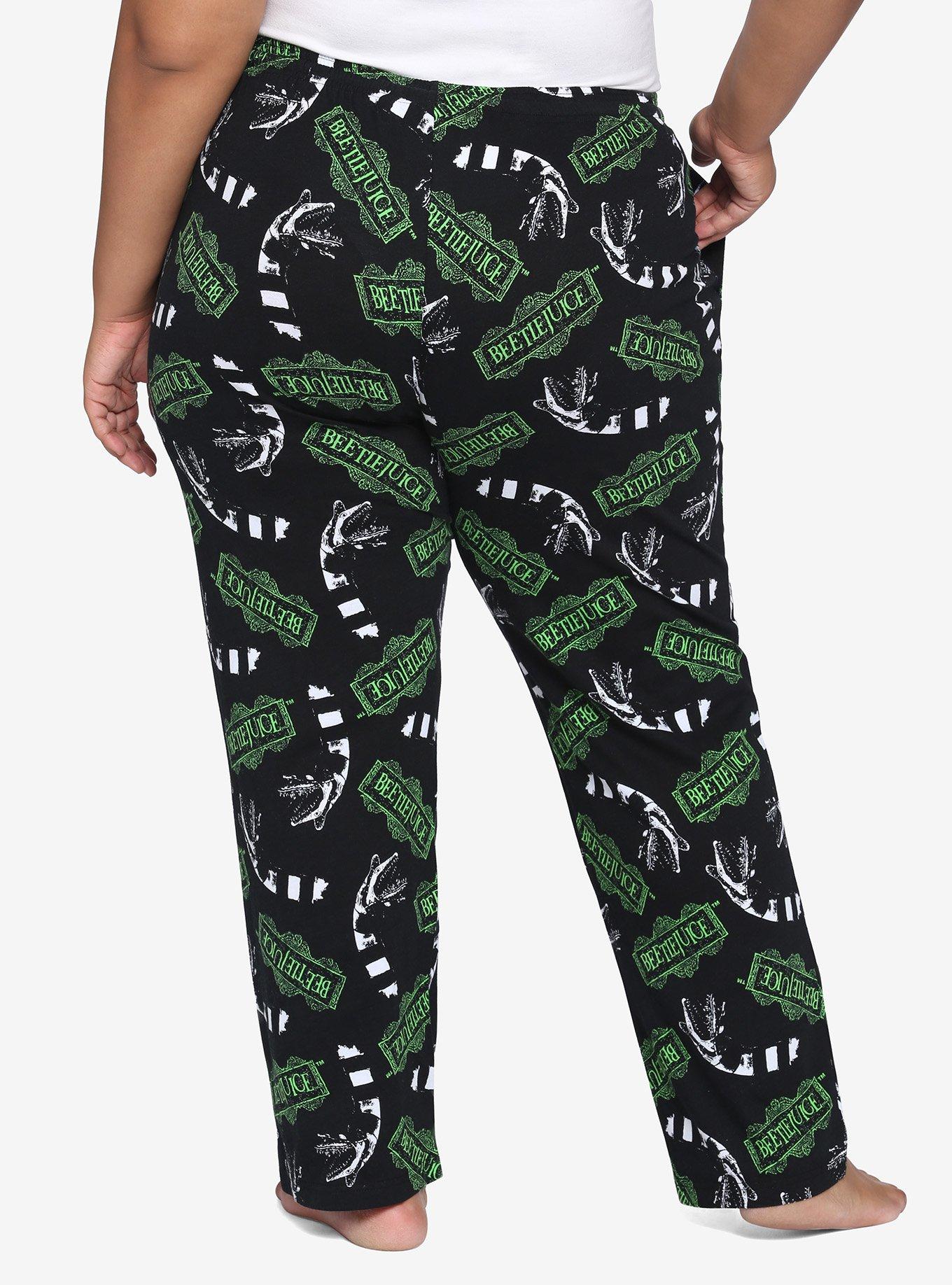 Beetlejuice Logo Girls Pajama Pants Plus Size, MULTI, alternate