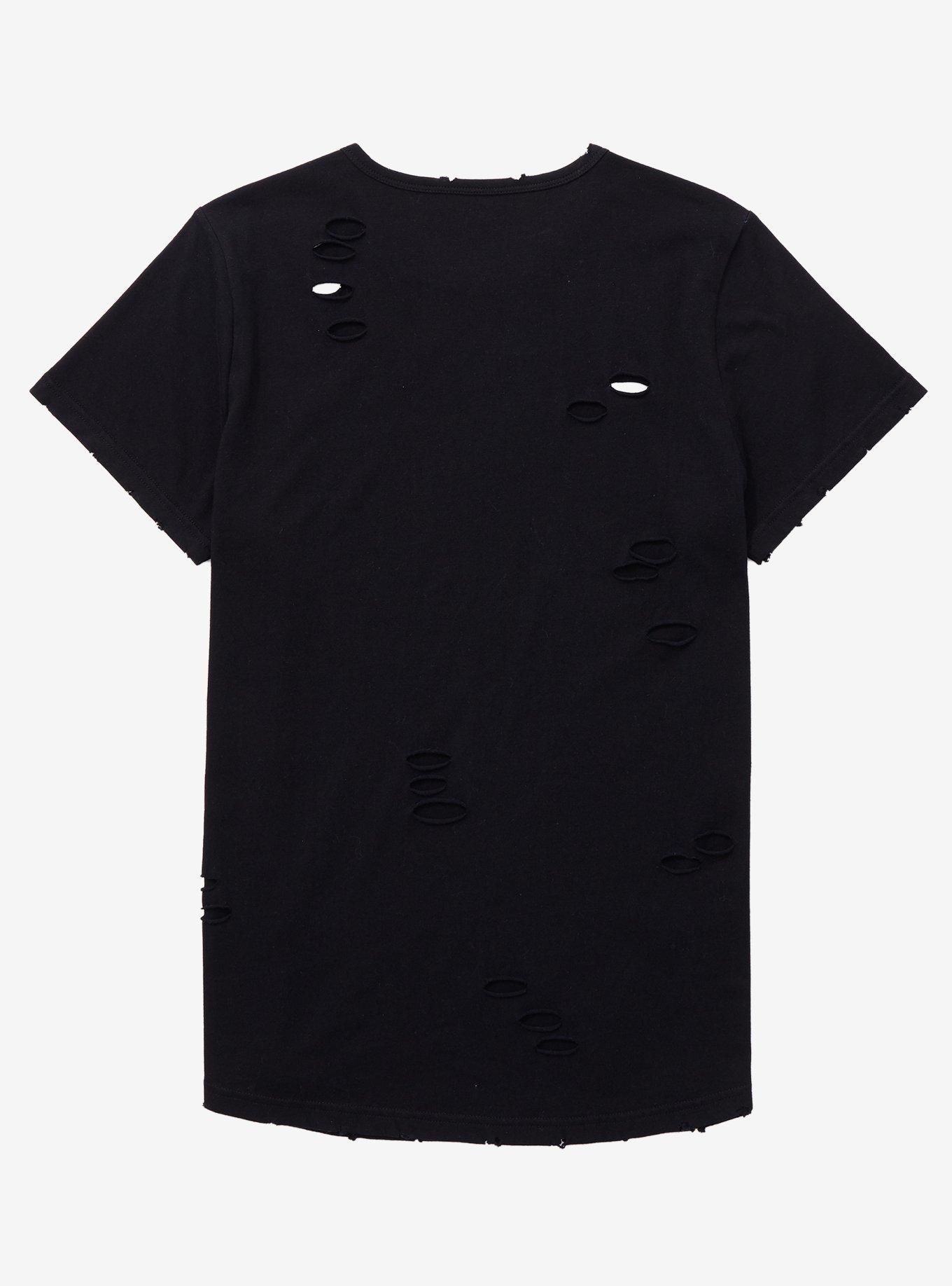 Disney Beauty and the Beast Break the Spell Distressed Women’s T-Shirt - BoxLunch Exclusive, BLACK, alternate