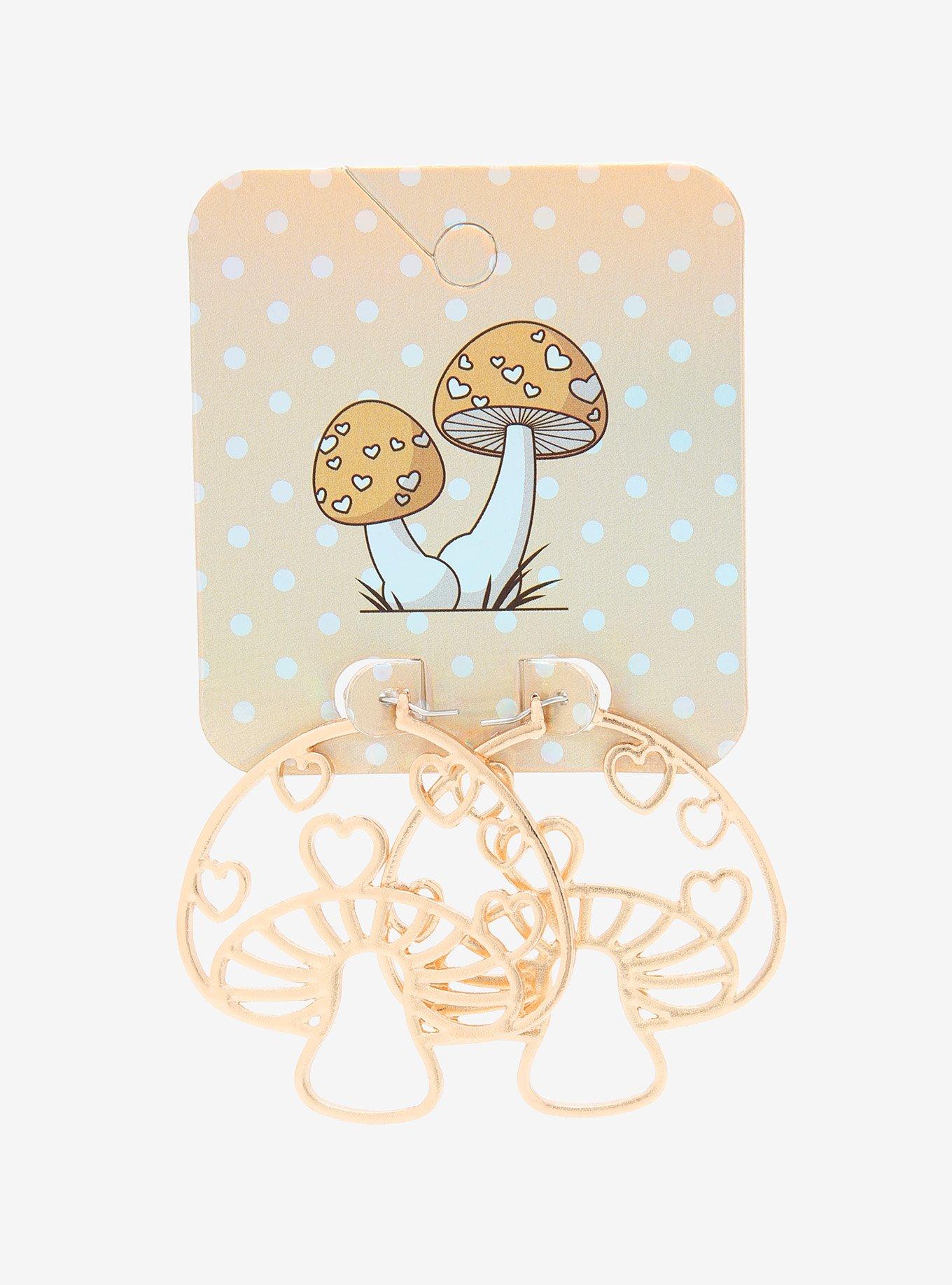 Mushroom Heart Hoop Earrings, , alternate - view 2