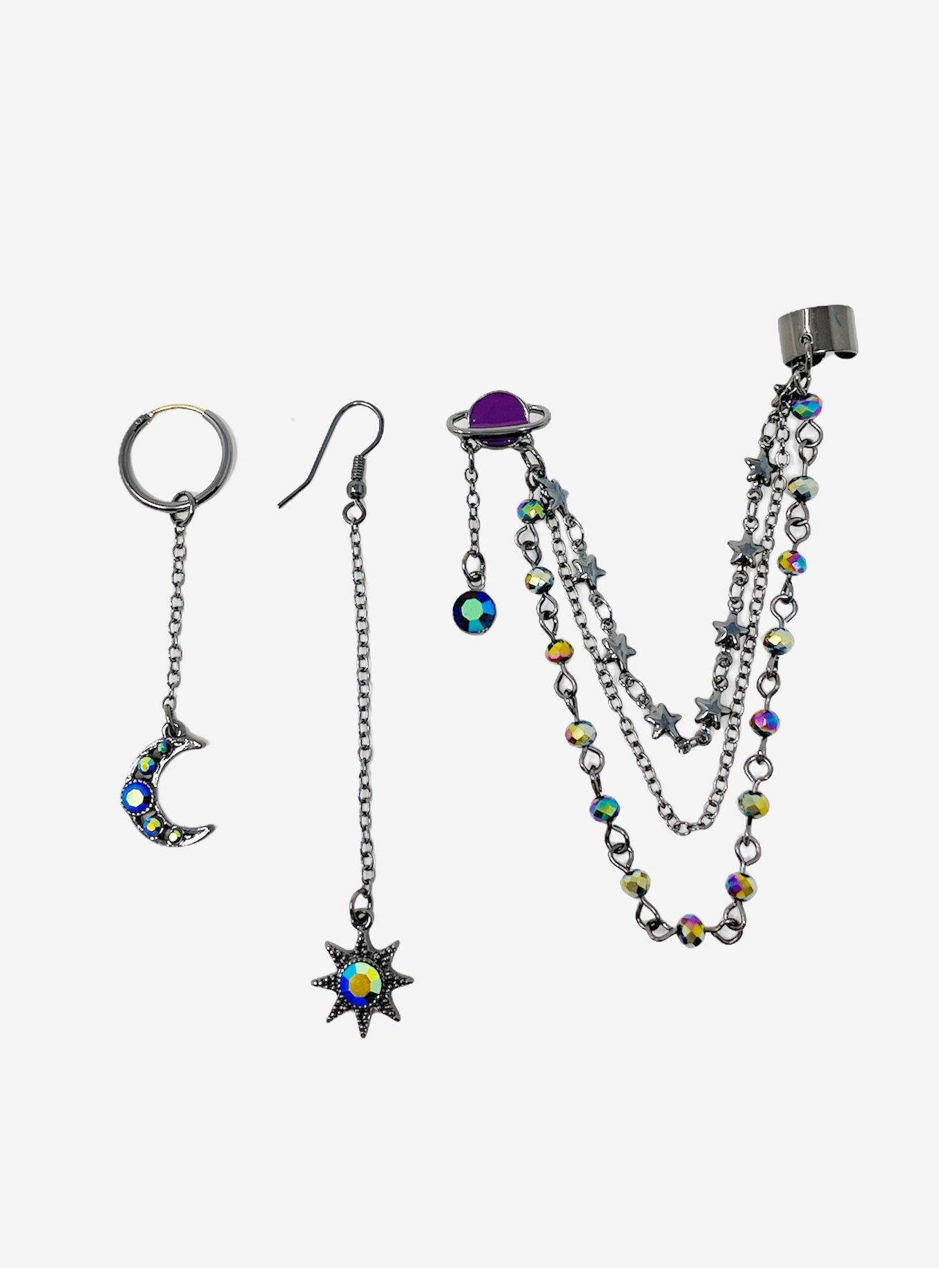 Hoops & Cuffs Celestial Drop Earrings Set, , alternate