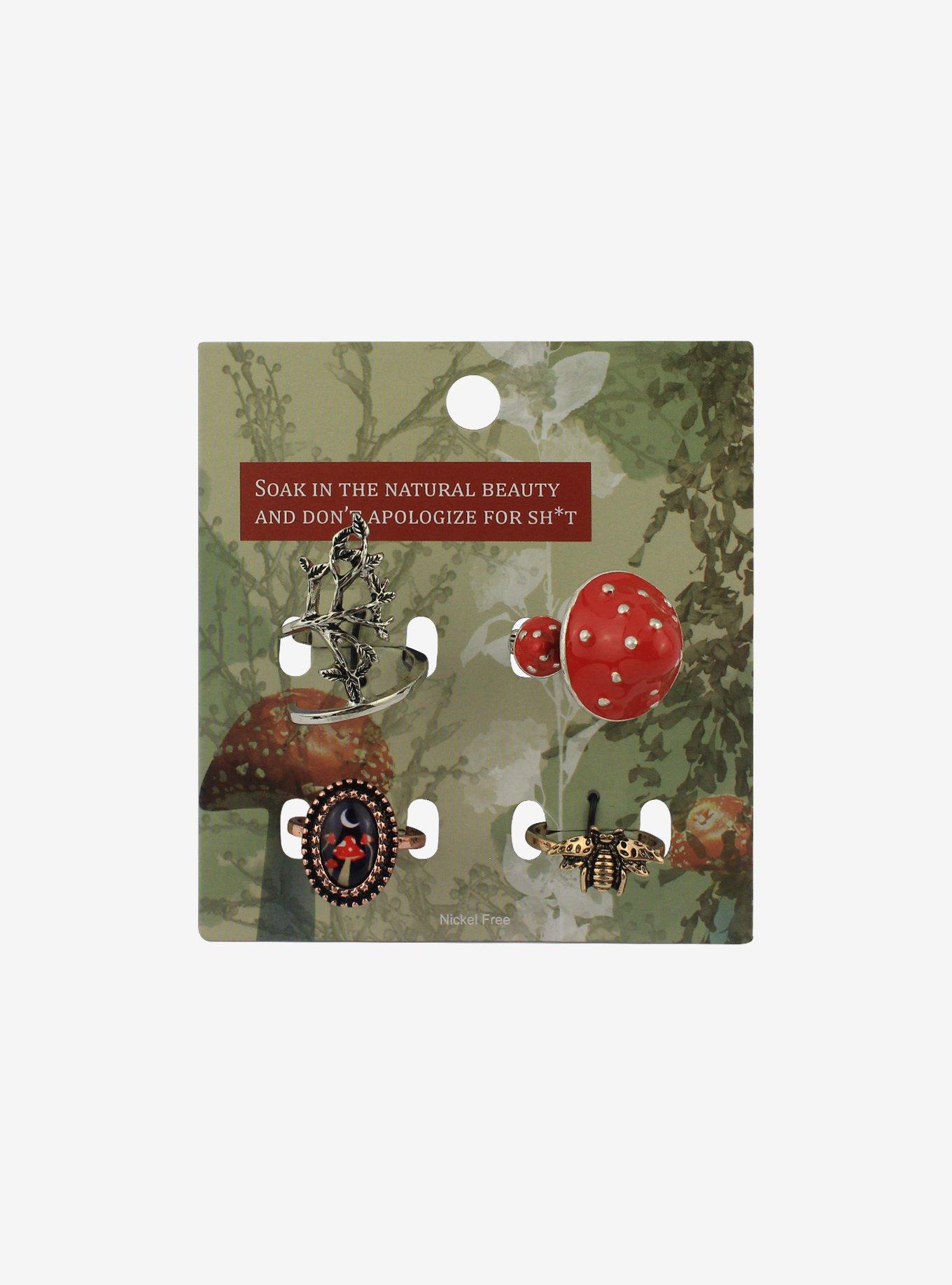 Mushroom & Branches Ring Set, , alternate