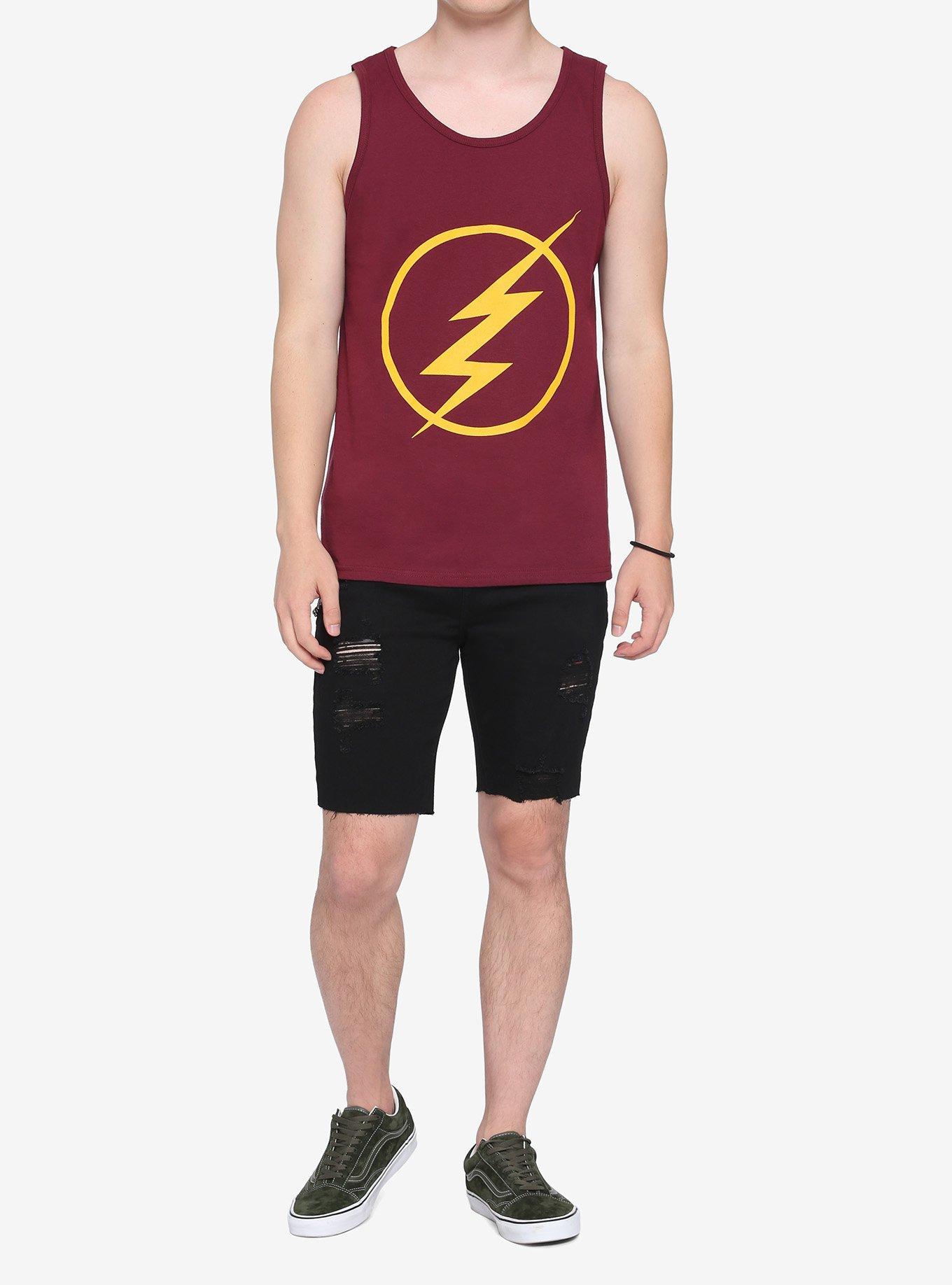 DC Comics The Flash Logo Tank Top, RED, alternate