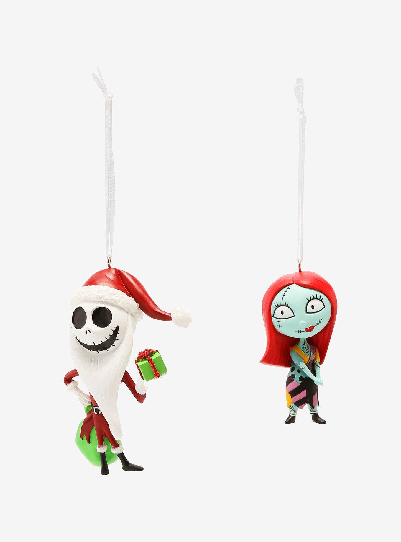 Disney The Nightmare Before Christmas Jack Skellington as Santa & Sally Ornament Set, , alternate