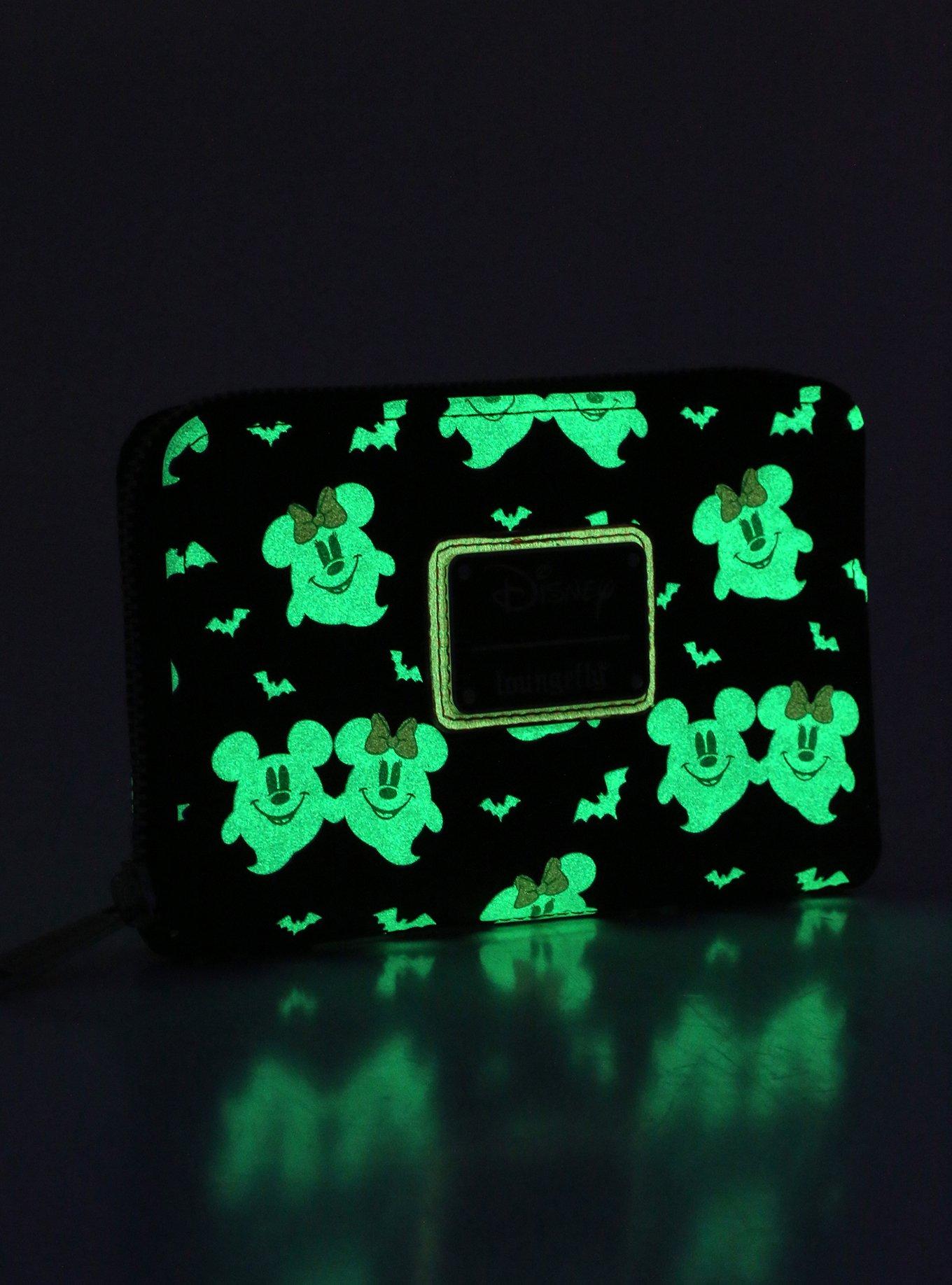 Loungefly Disney Mickey & Minnie Mouse Ghostly Glow-in-the-Dark Small Zip Wallet - BoxLunch Exclusive, , alternate