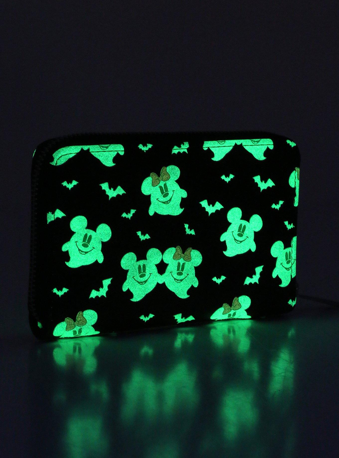 Loungefly Disney Mickey & Minnie Mouse Ghostly Glow-in-the-Dark Small Zip Wallet - BoxLunch Exclusive, , alternate