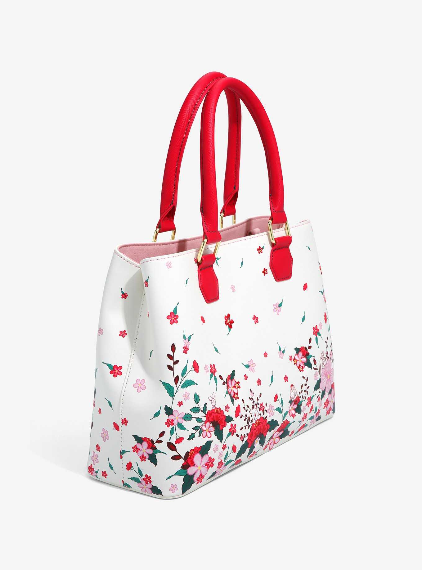 Loungefly Disney Winnie the Pooh Red & Pink Flowers Floral Handbag - BoxLunch Exclusive, , hi-res