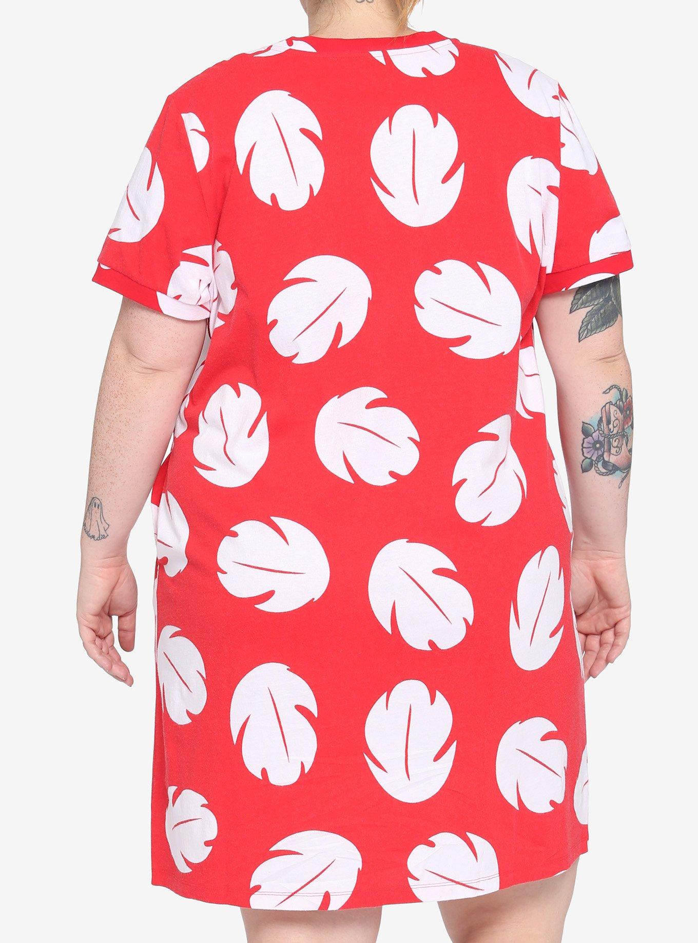 Disney Lilo & Disney Lilo T-Shirt Dress Plus Size, RED, alternate