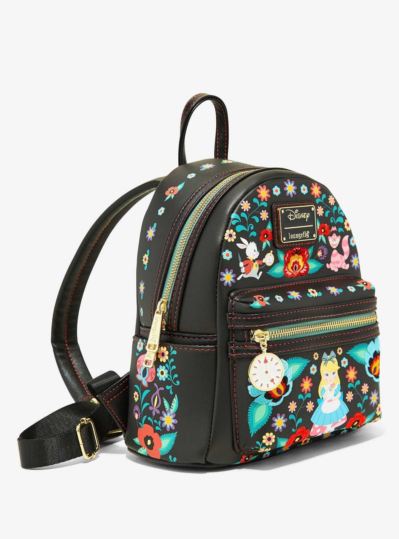 Loungefly Disney Alice in Wonderland Characters Floral Mini Backpack - BoxLunch Exclusive, , hi-res