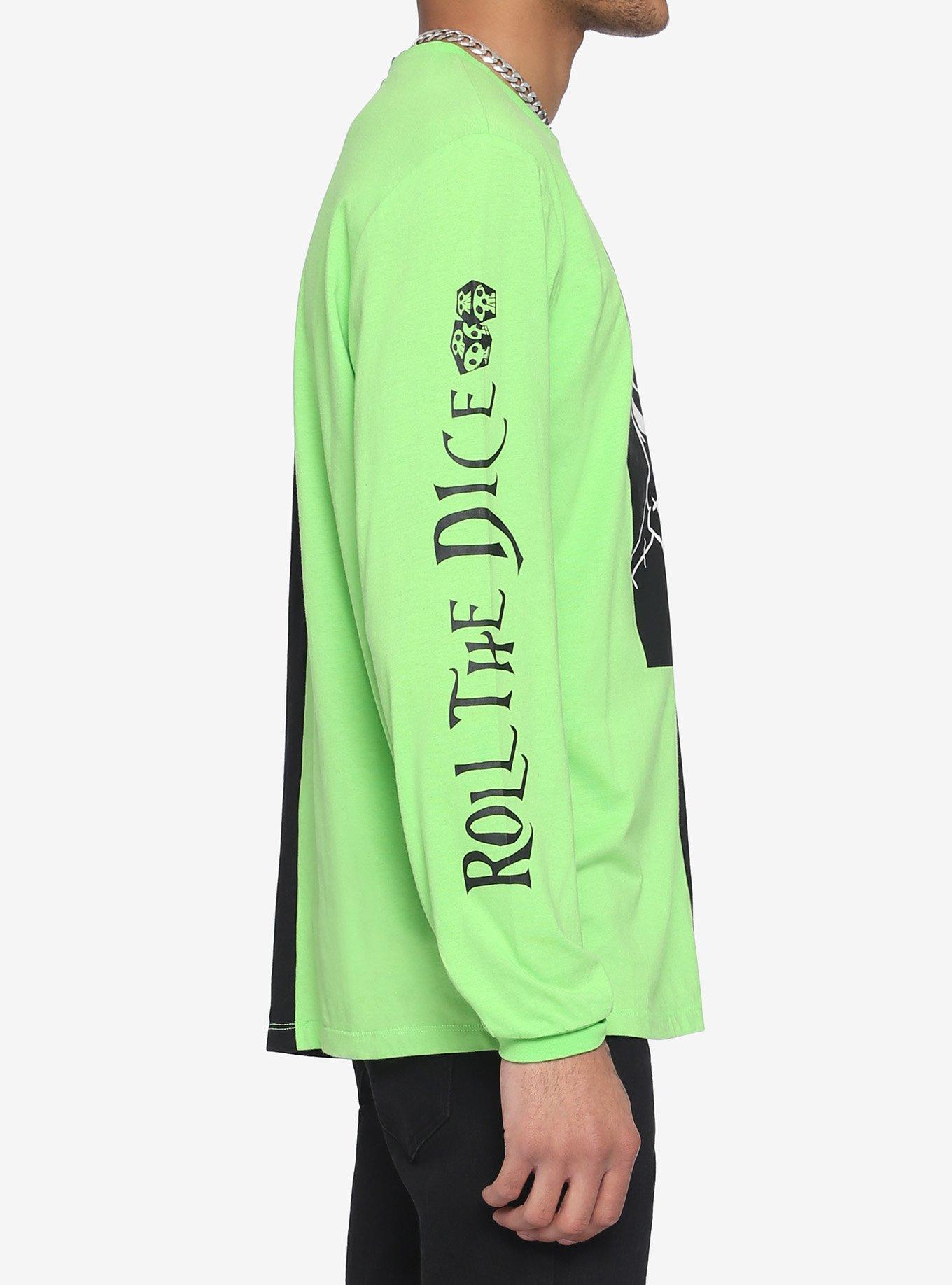 The Nightmare Before Christmas Oogie Boogie Split Long-Sleeve T-Shirt, GREEN, alternate