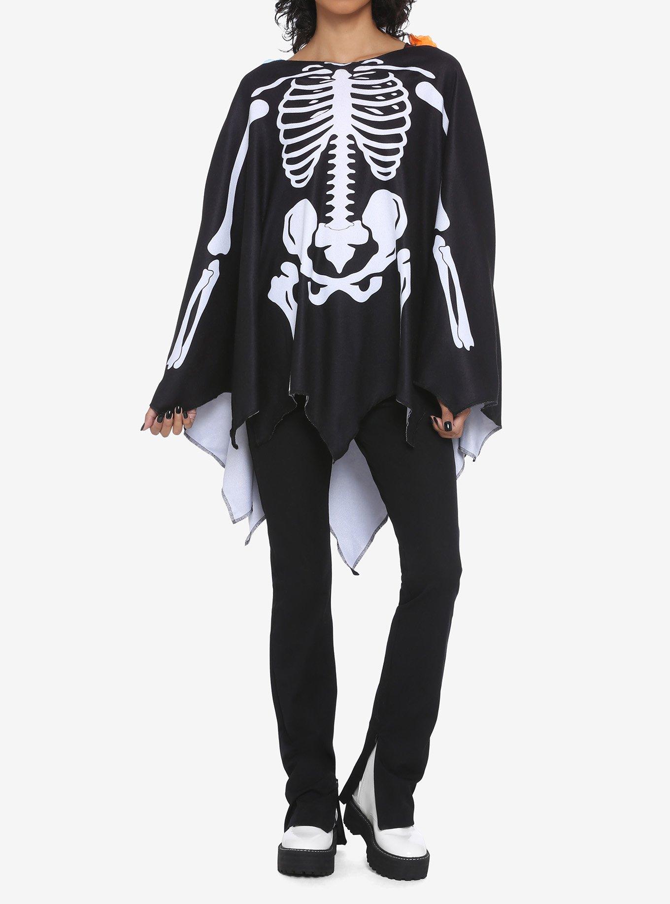 Day Of The Dead Skeleton Poncho, , alternate