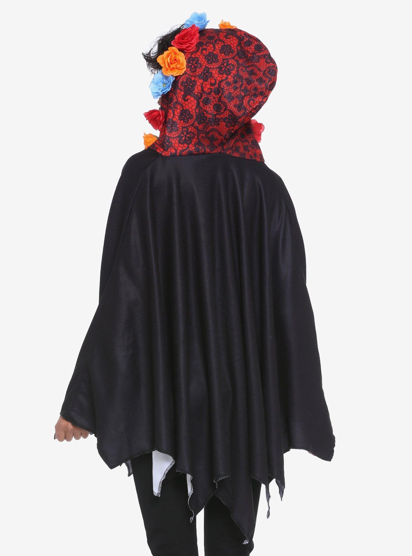 Day Of The Dead Skeleton Poncho, , alternate