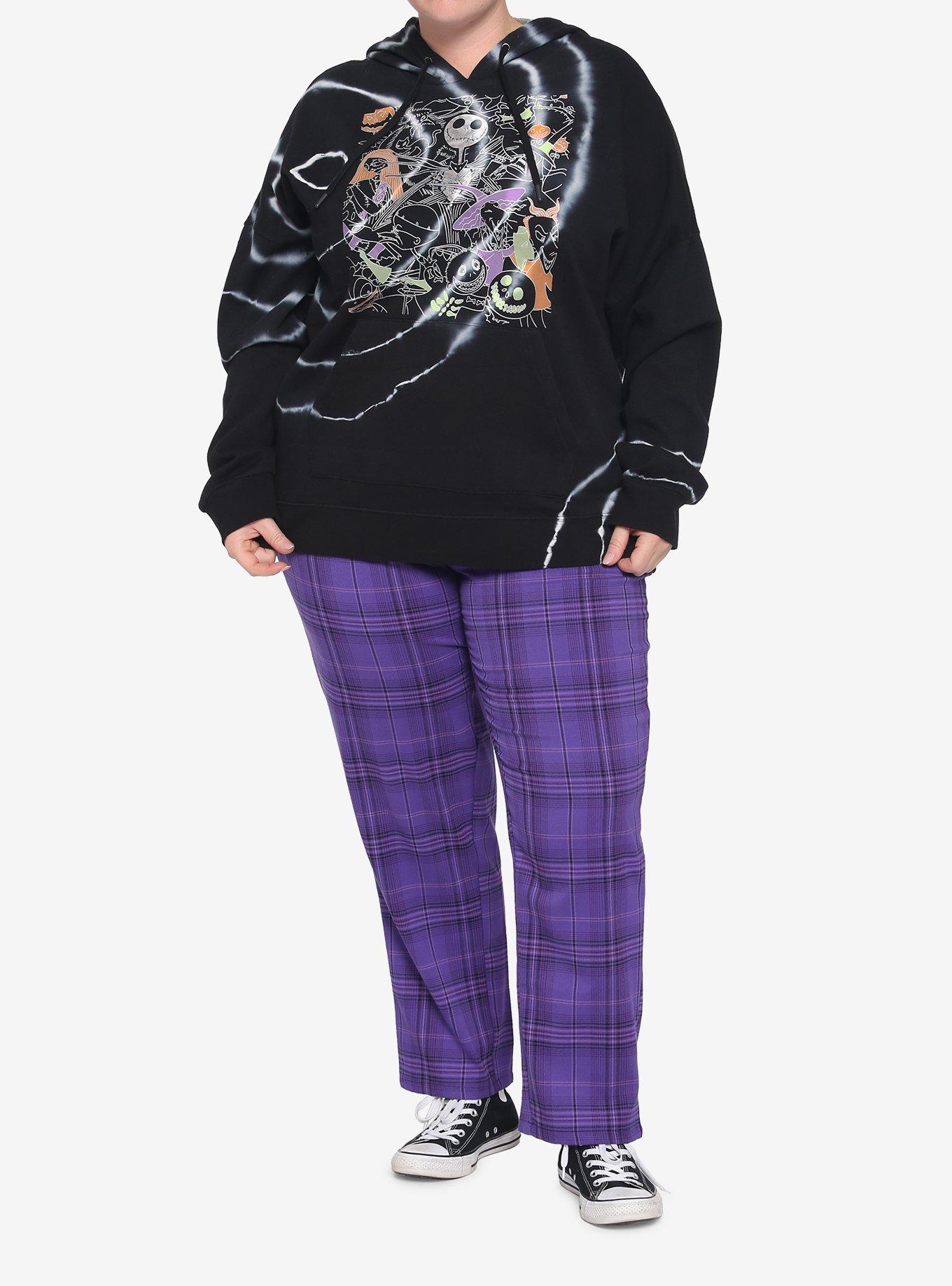 The Nightmare Before Christmas Halloween Town Characters Tie-Dye Hoodie Plus Size, MULTI, alternate