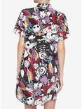 The Nightmare Before Christmas Characters Button-Up Shirt Dress, MULTI, alternate