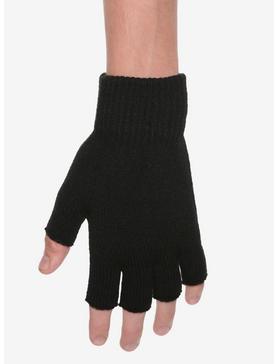 WHITE FINGERLESS GLOVES BY PINK SODA NEW AND LABELED ONE SIZE BLACK 