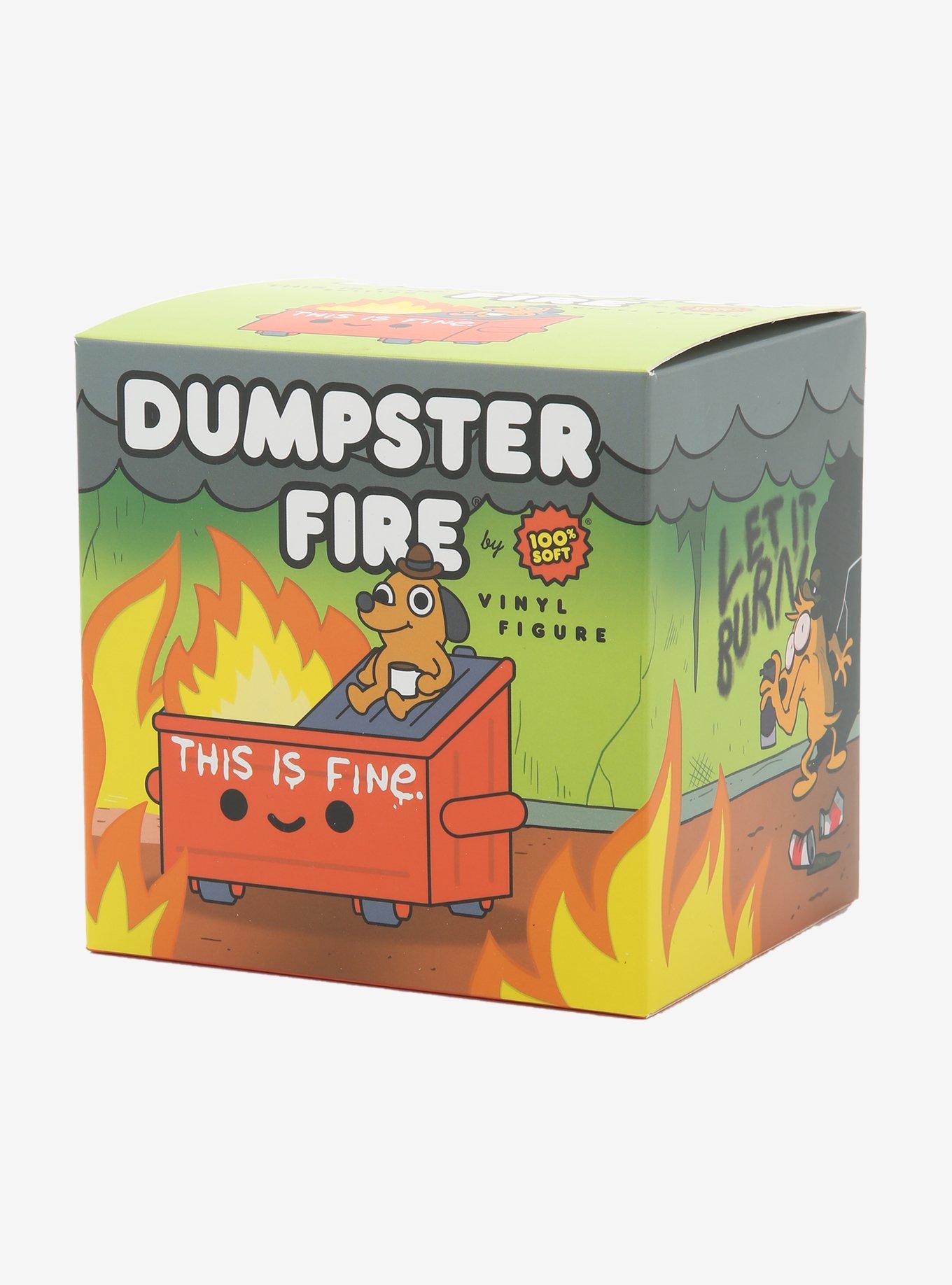 100% Soft Dumpster Fire This Is Fine Vinyl Figure, , alternate