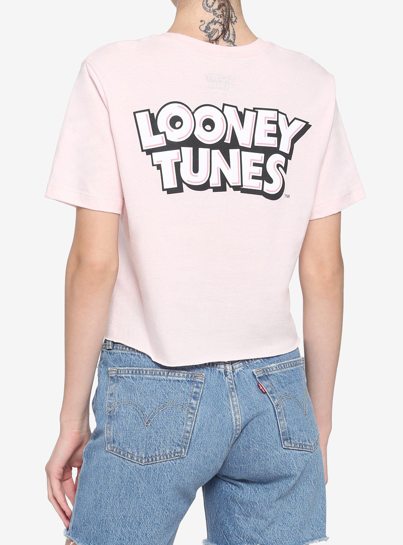 Looney Tunes Pink Character Girls Crop T-Shirt, MULTI, alternate