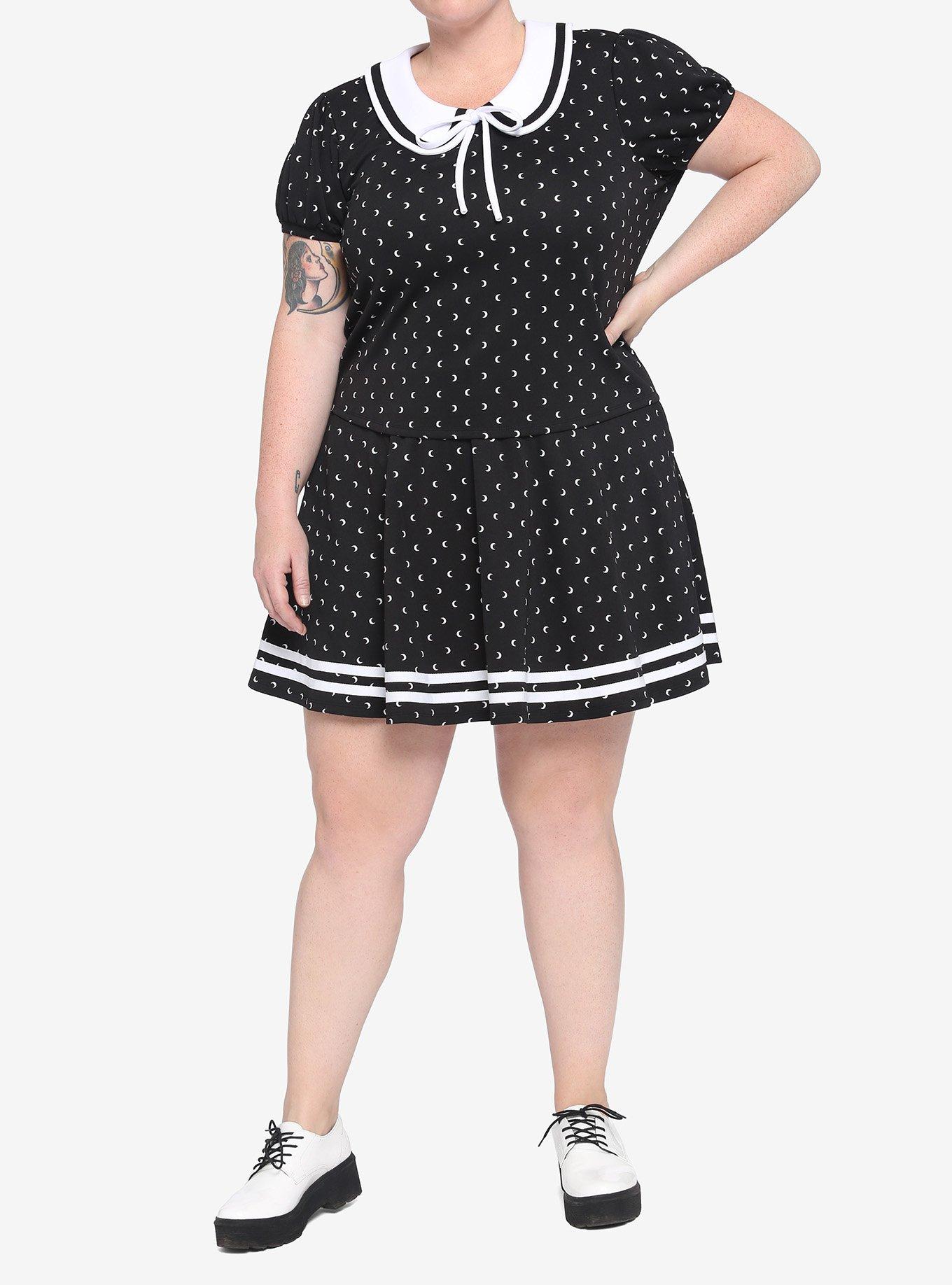 Black & White Moon Skirt Plus Size, MULTI, alternate