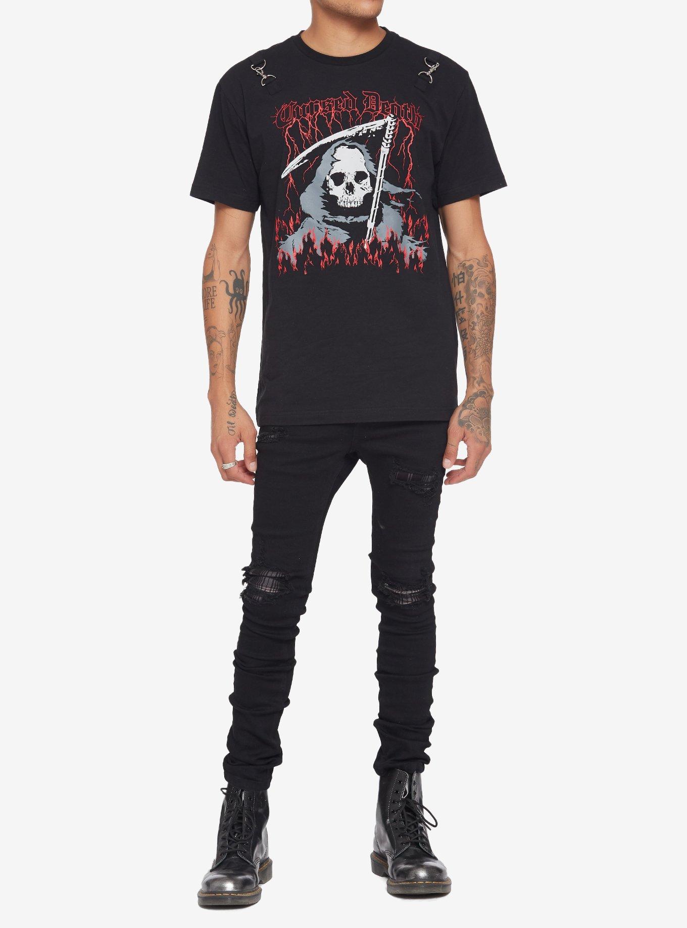 Grim Reaper Cursed Death T-Shirt, BLACK, alternate
