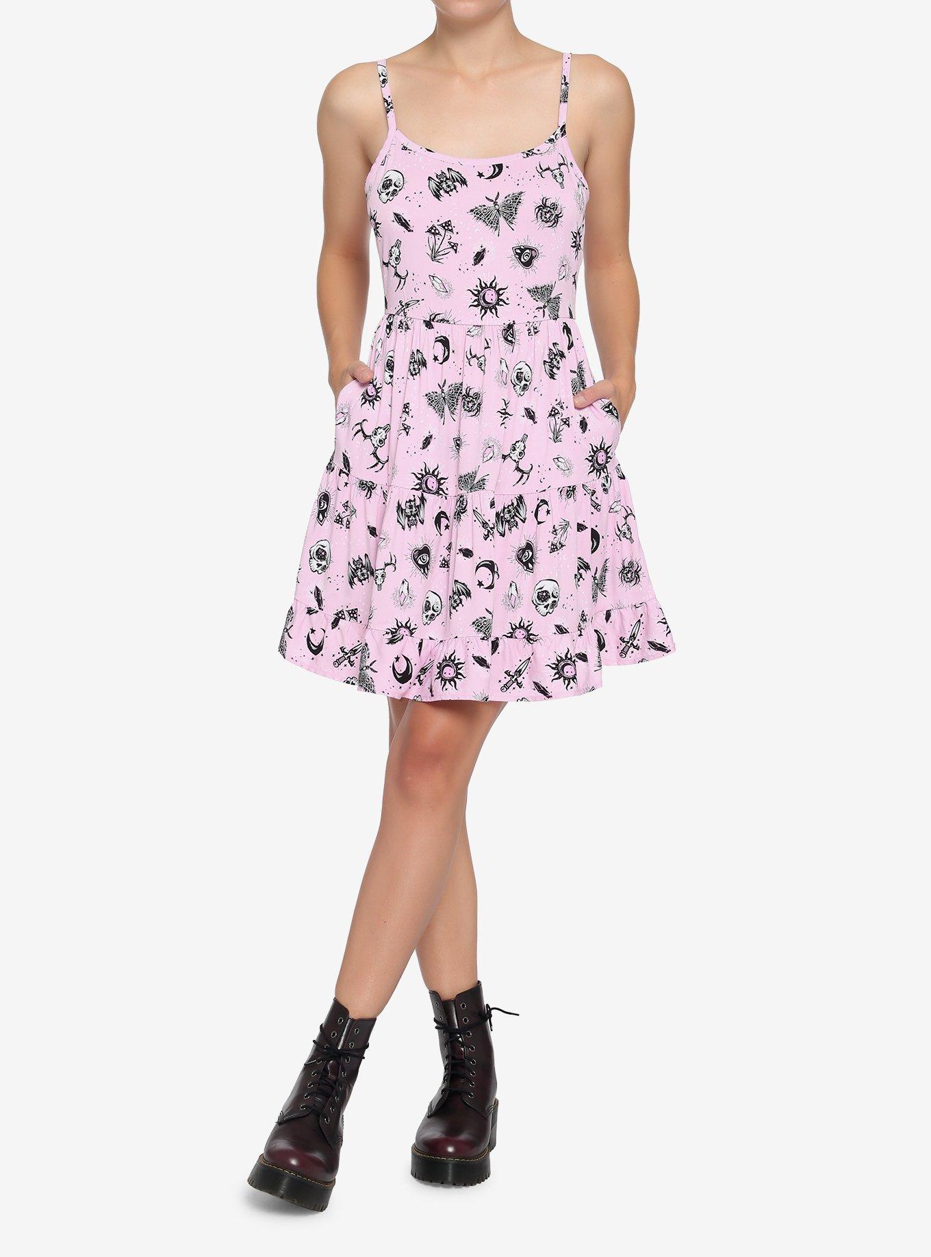 Pink Doodles Tiered Dress, , alternate