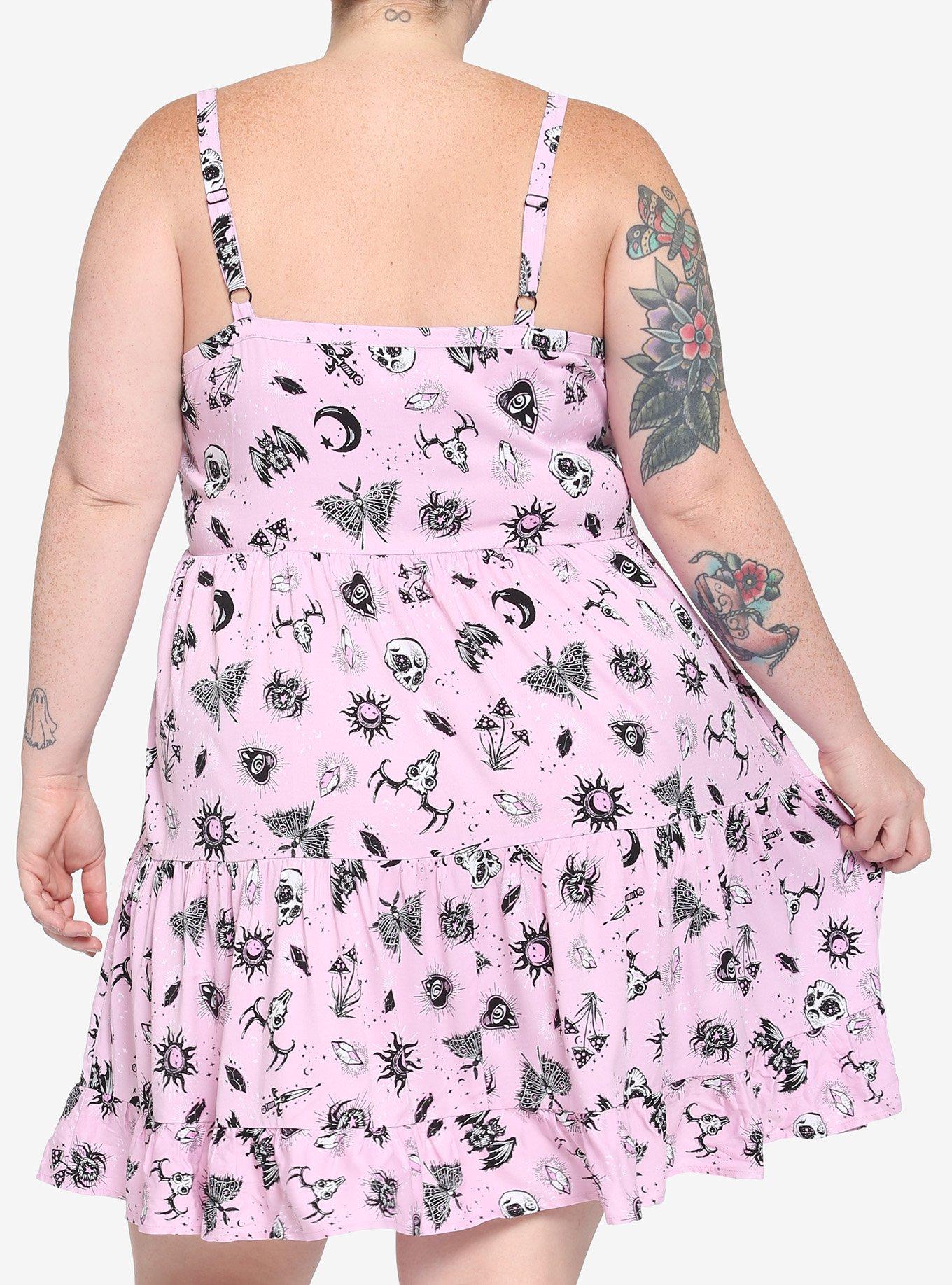 Pink Doodles Tiered Dress, PINK, alternate