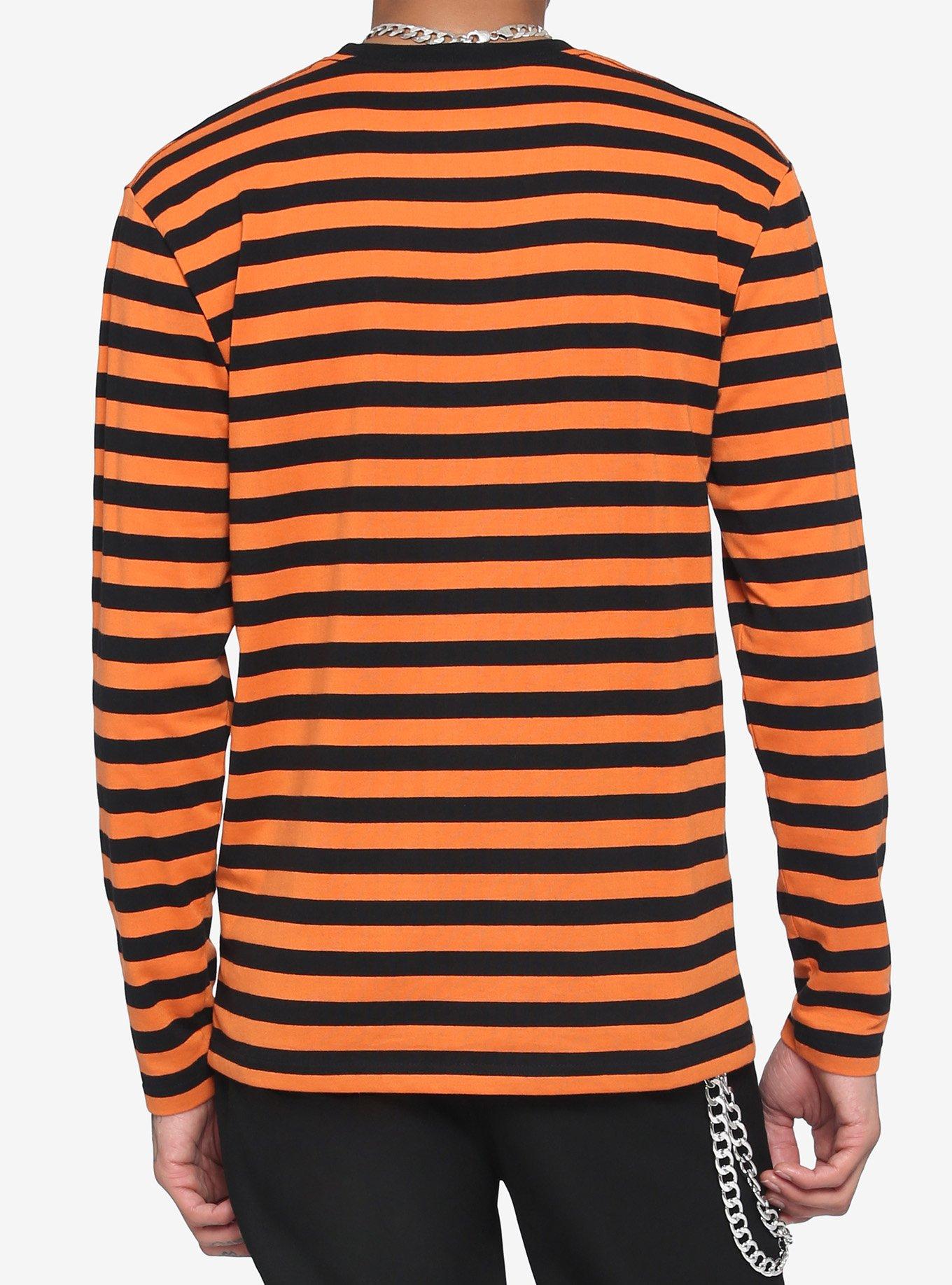 Orange & Black Stripe Long-Sleeve T-Shirt, STRIPE - ORANGE, alternate