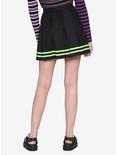 Black & Green Pleated Cheer Skirt, GREEN, alternate