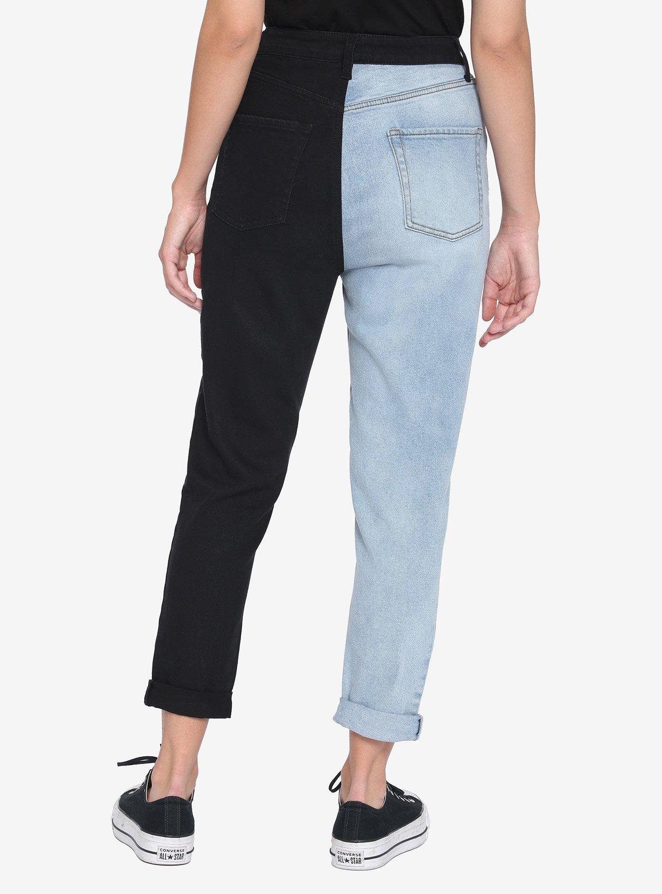 Disney Vintage Mickey Mouse & Minnie Mouse Split Mom Jeans, MULTI, alternate