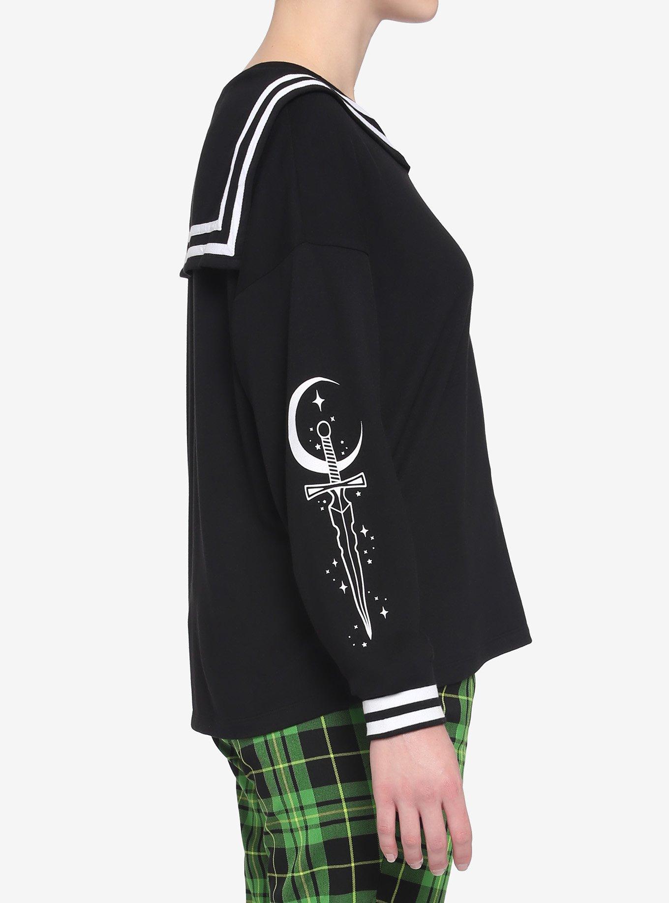 Dagger Moon Sailor Girls Sweatshirt, BLACK, alternate