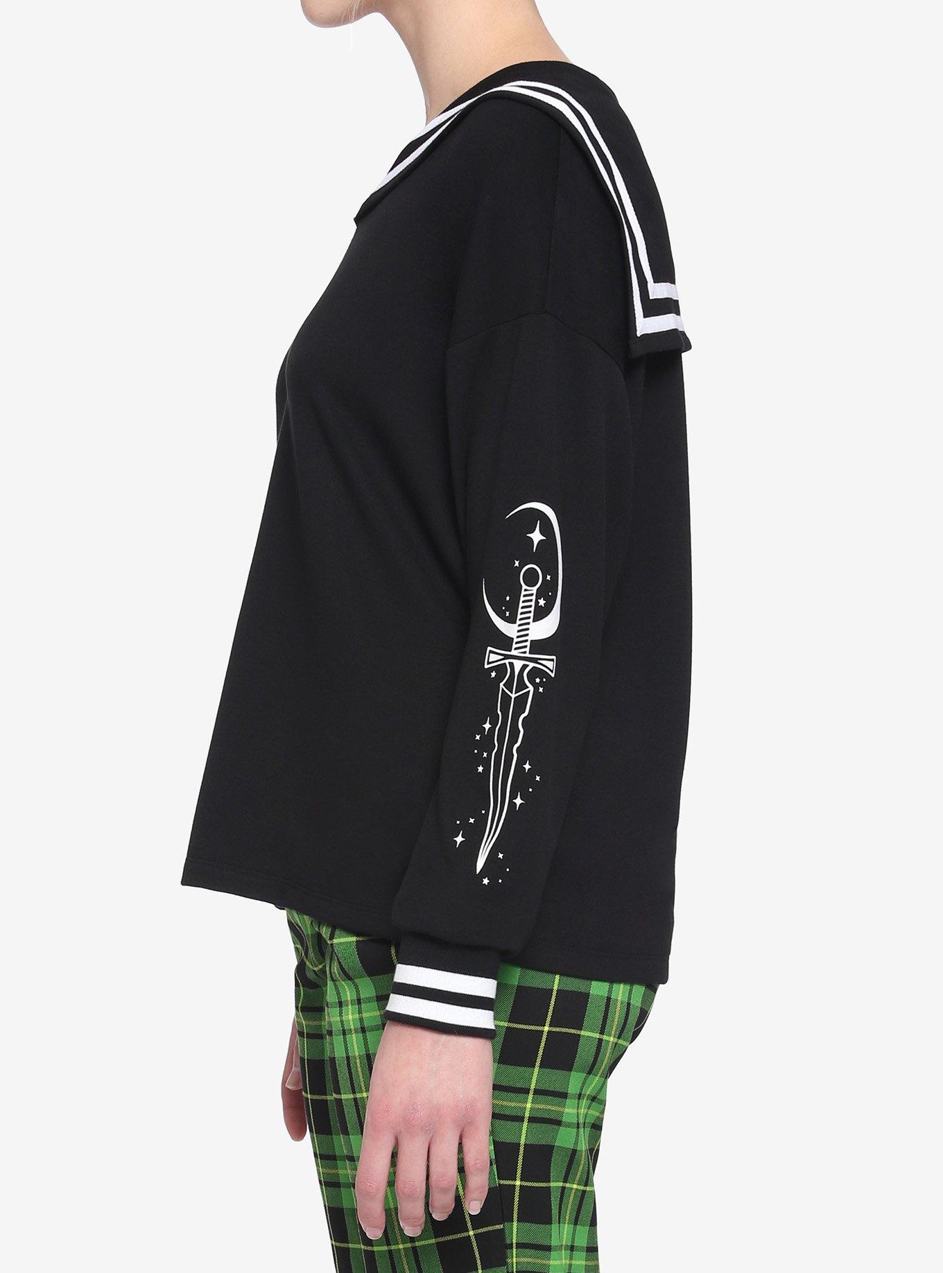 Dagger Moon Sailor Girls Sweatshirt, BLACK, alternate