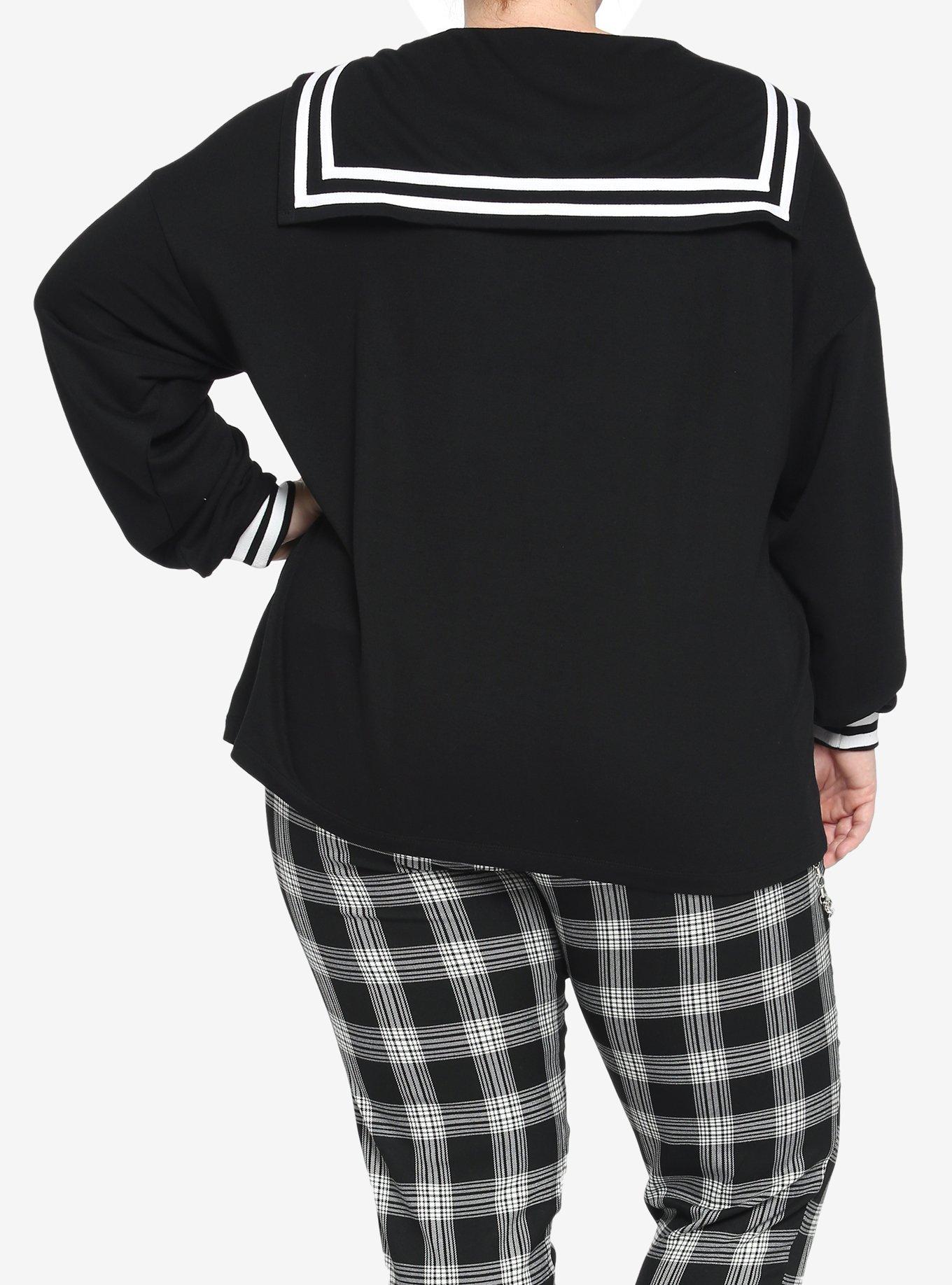 Dagger Moon Sailor Girls Sweatshirt Plus Size, BLACK, alternate