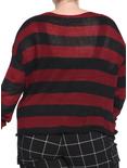 Red & Black Stripe Girls Crop Sweater Plus Size, STRIPES - RED, alternate
