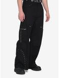 Wide Leg Hardware Black Pants, BLACK, alternate