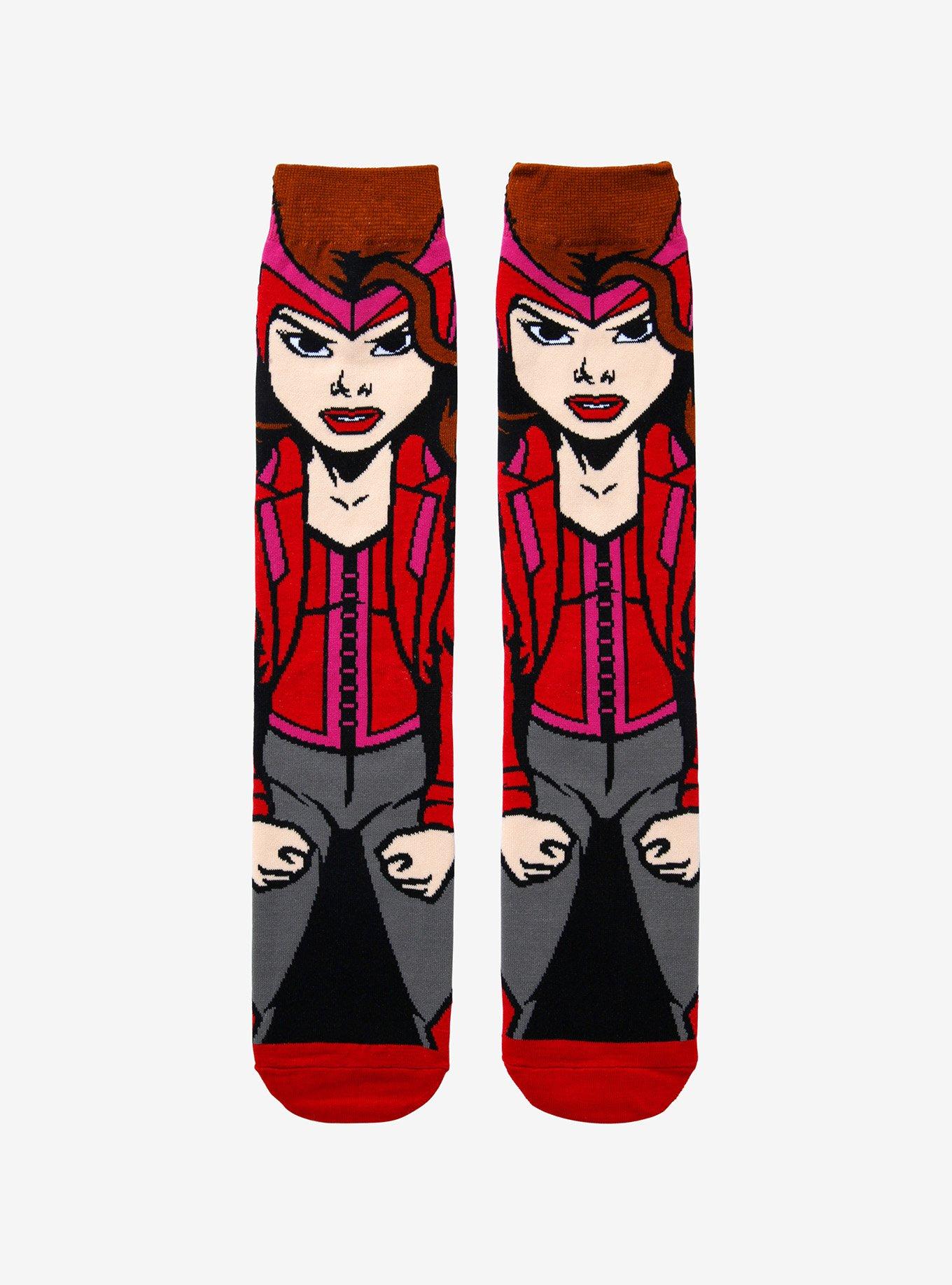 Marvel Scarlet Witch Character Crew Socks, , alternate