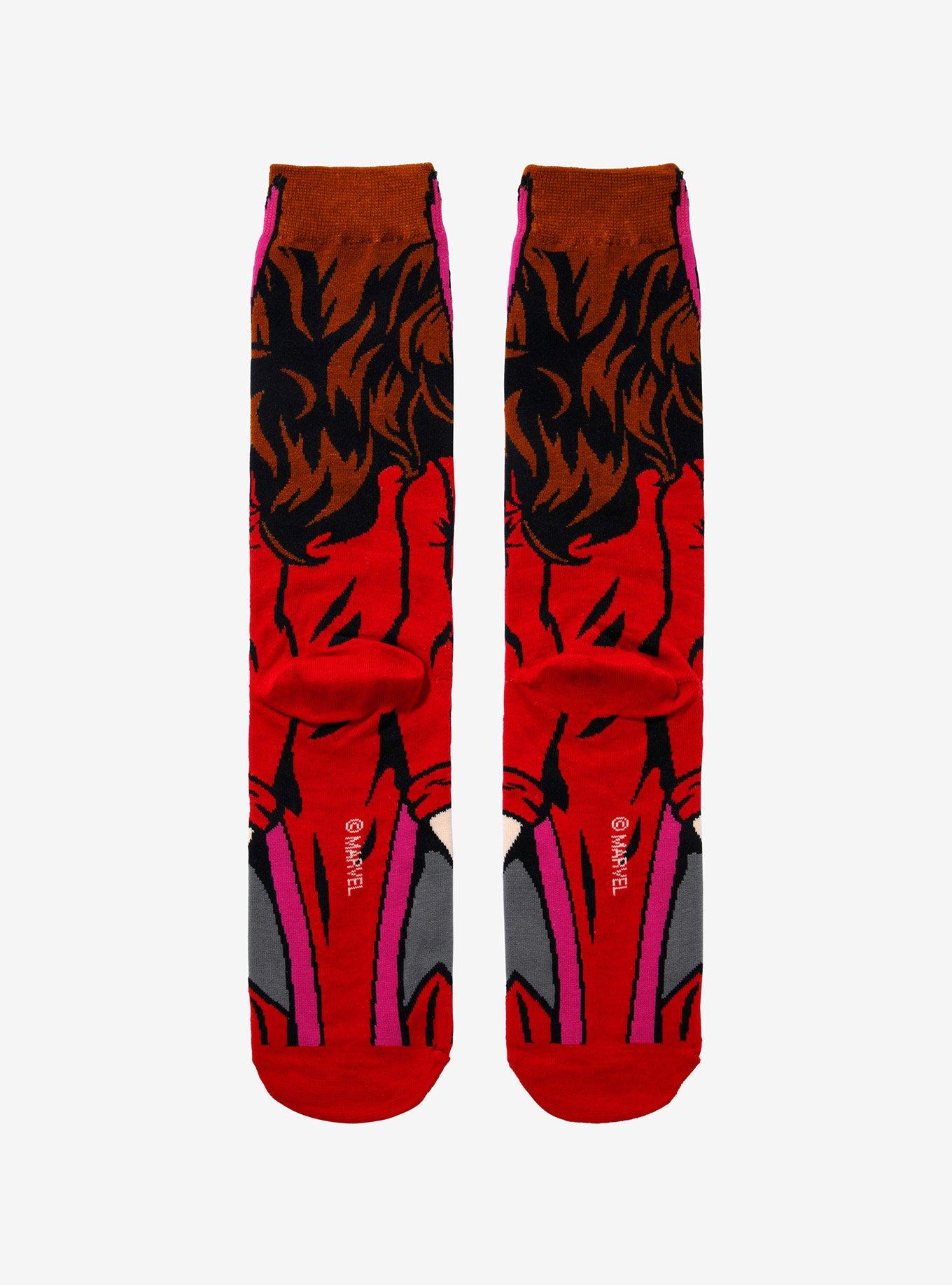 Marvel Scarlet Witch Character Crew Socks, , alternate
