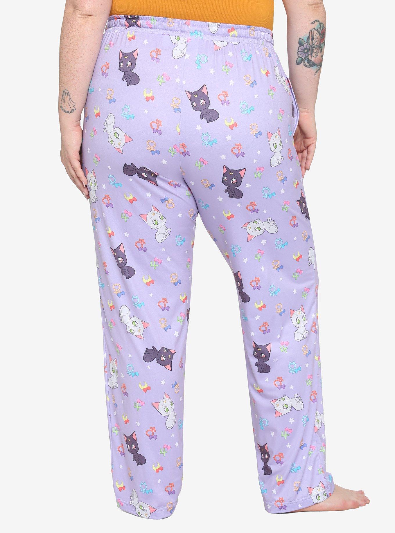 Sailor Moon Luna & Artemis Pajama Pants Plus Size, MULTI, alternate